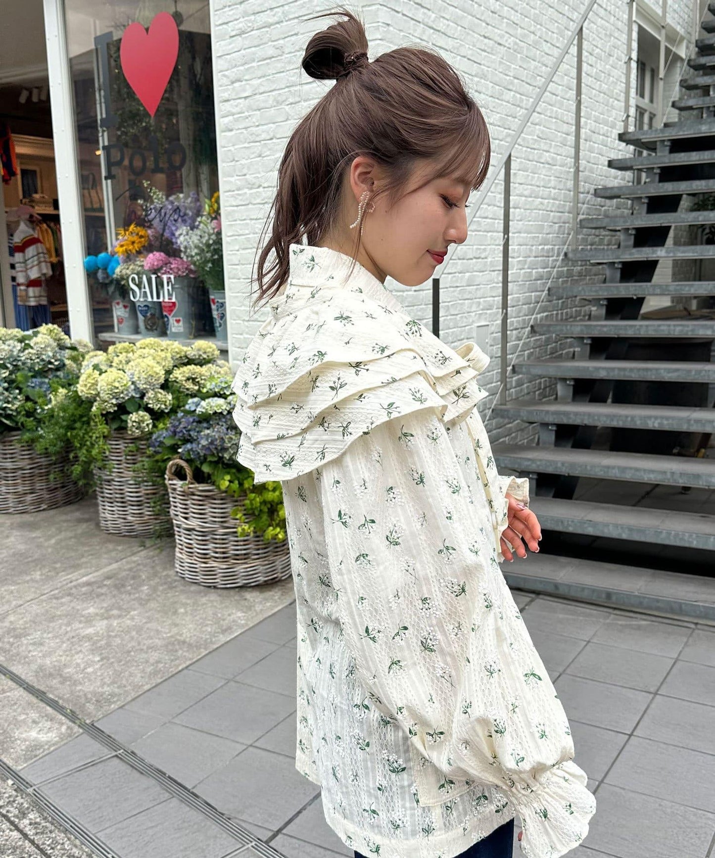 【2024AW】【HELLO.SANFRANCISCO/你好,舊金山】花印多功能荷葉邊腰帶
