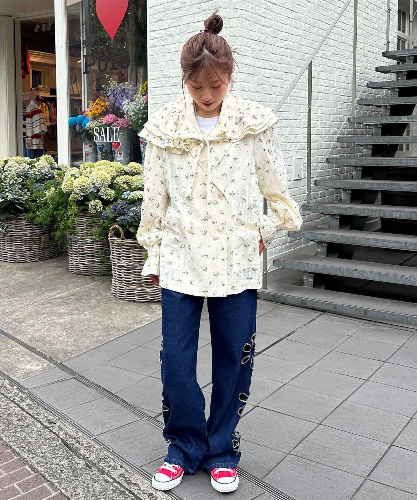 【2024AW】【HELLO.SANFRANCISCO/你好,舊金山】花印多功能荷葉邊腰帶