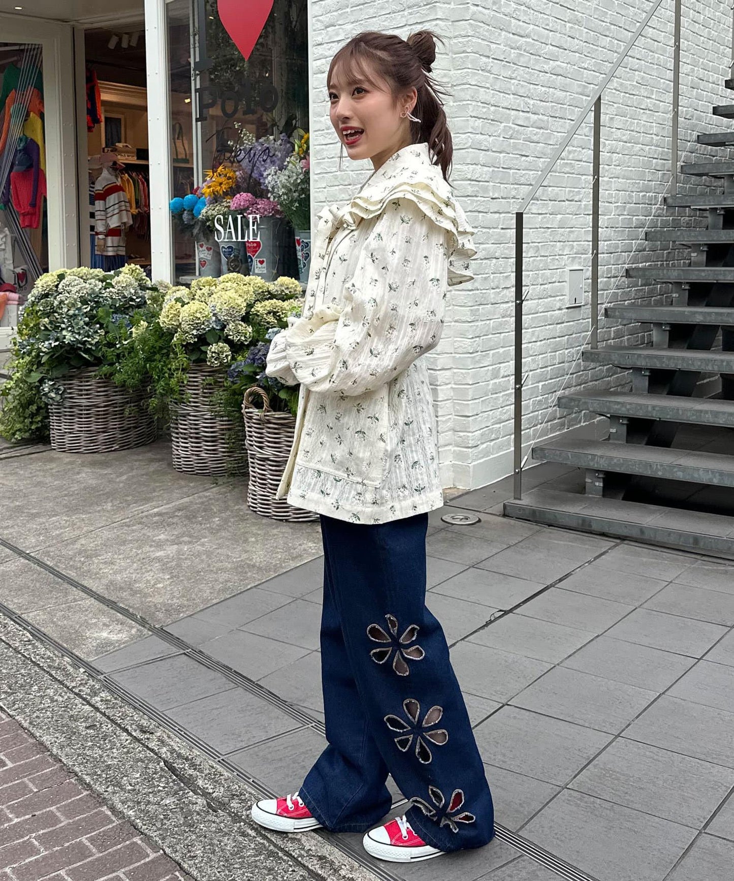 【2024AW】【HELLO.SANFRANCISCO/你好,舊金山】花印多功能荷葉邊腰帶