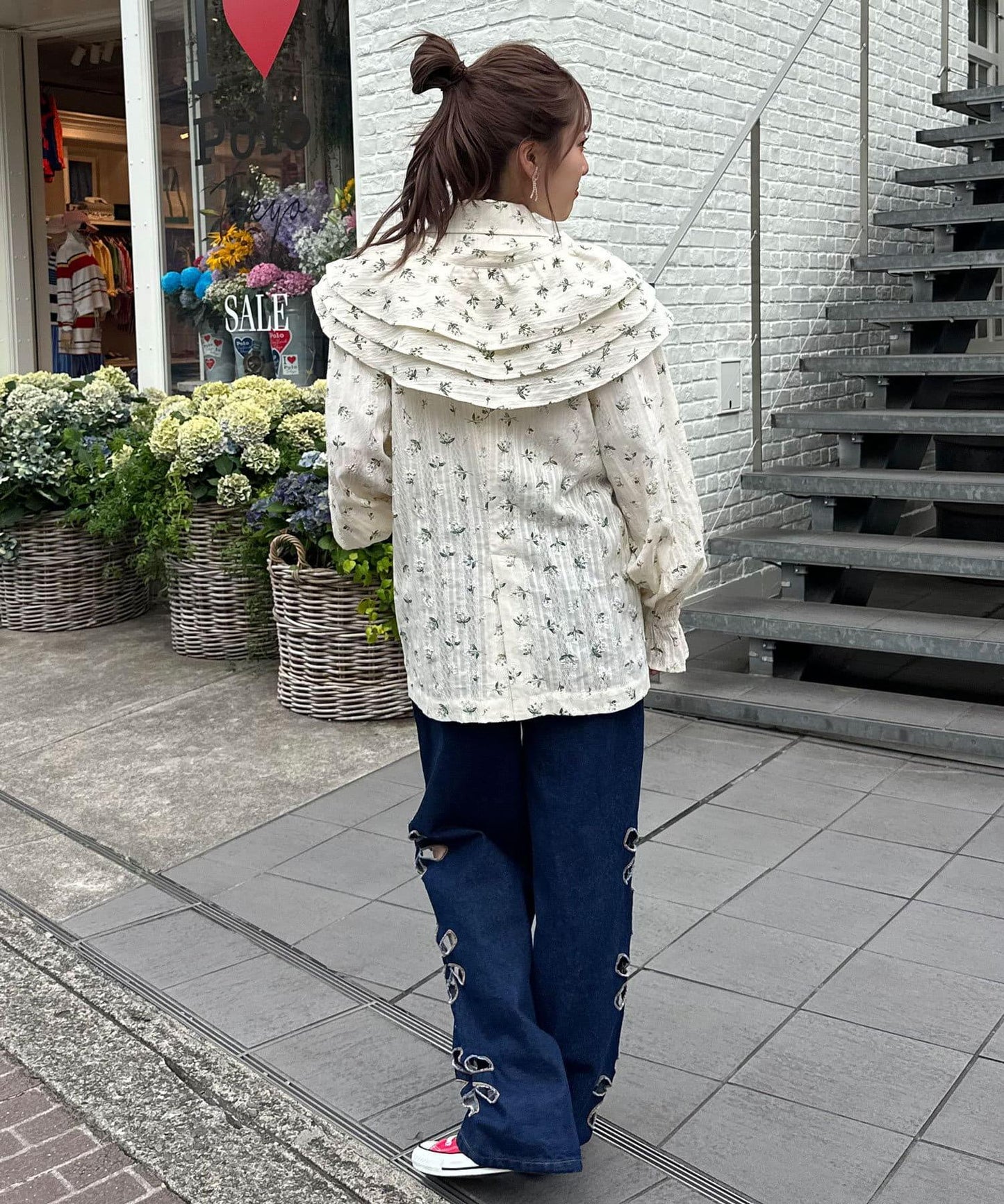 【2024AW】【HELLO.SANFRANCISCO/你好,舊金山】花印多功能荷葉邊腰帶