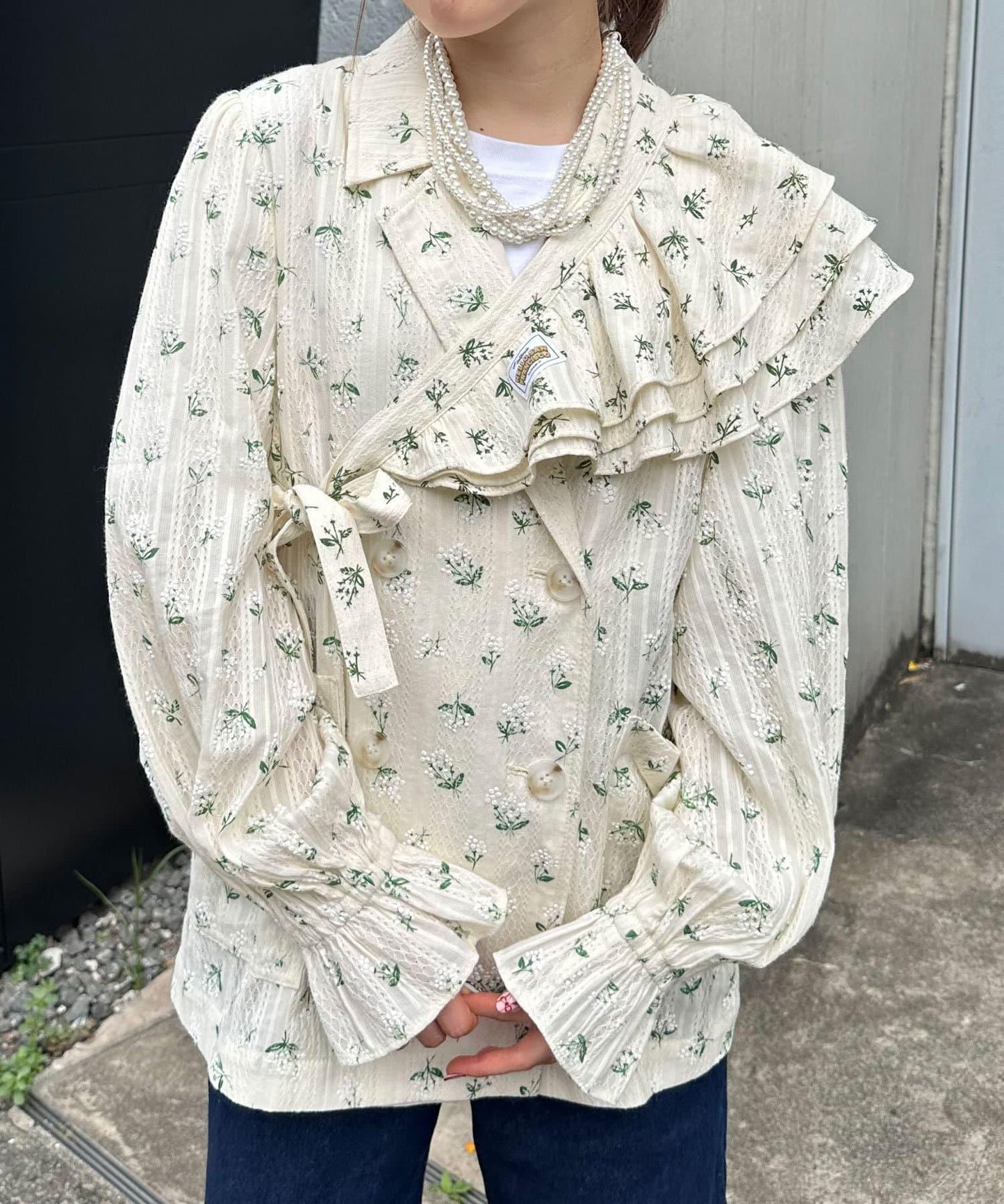 【2024AW】【HELLO.SANFRANCISCO/你好,舊金山】花印多功能荷葉邊腰帶