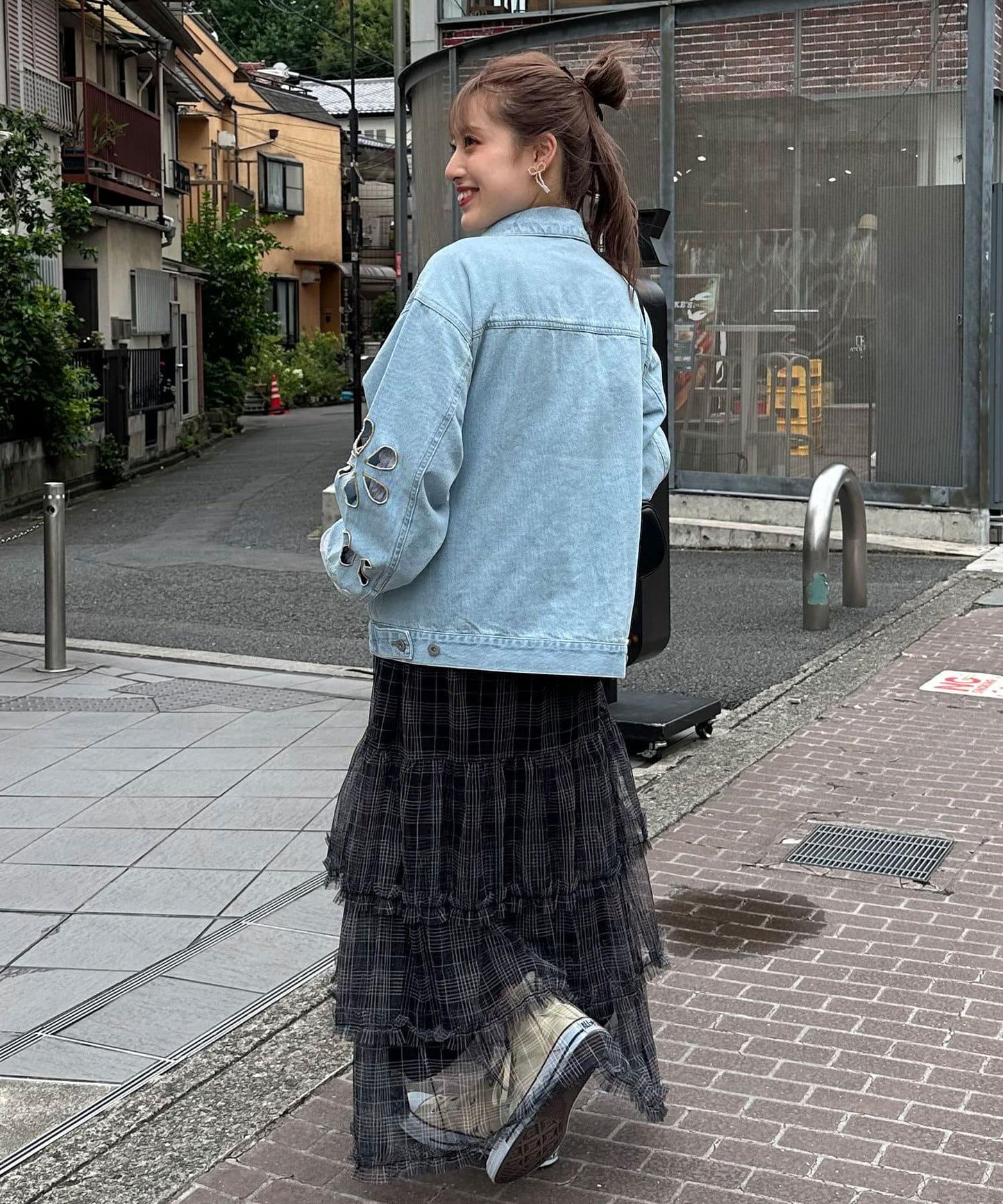 【2024AW】【HELLO.SANFRANCISCO/你好,舊金山】花朵剪裁牛仔夾克