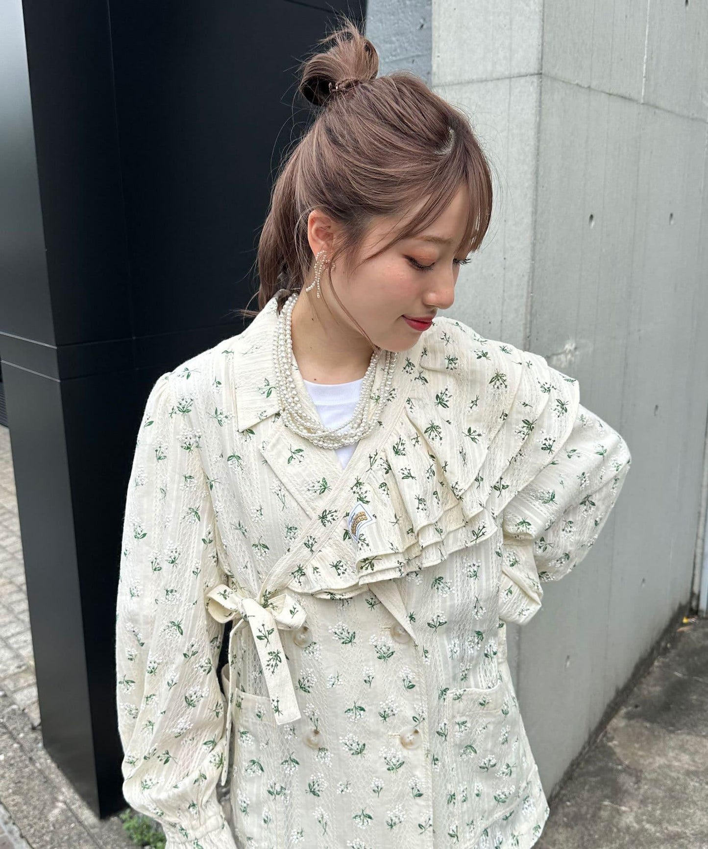 【2024AW】【HELLO.SANFRANCISCO/你好,舊金山】花印多功能荷葉邊腰帶