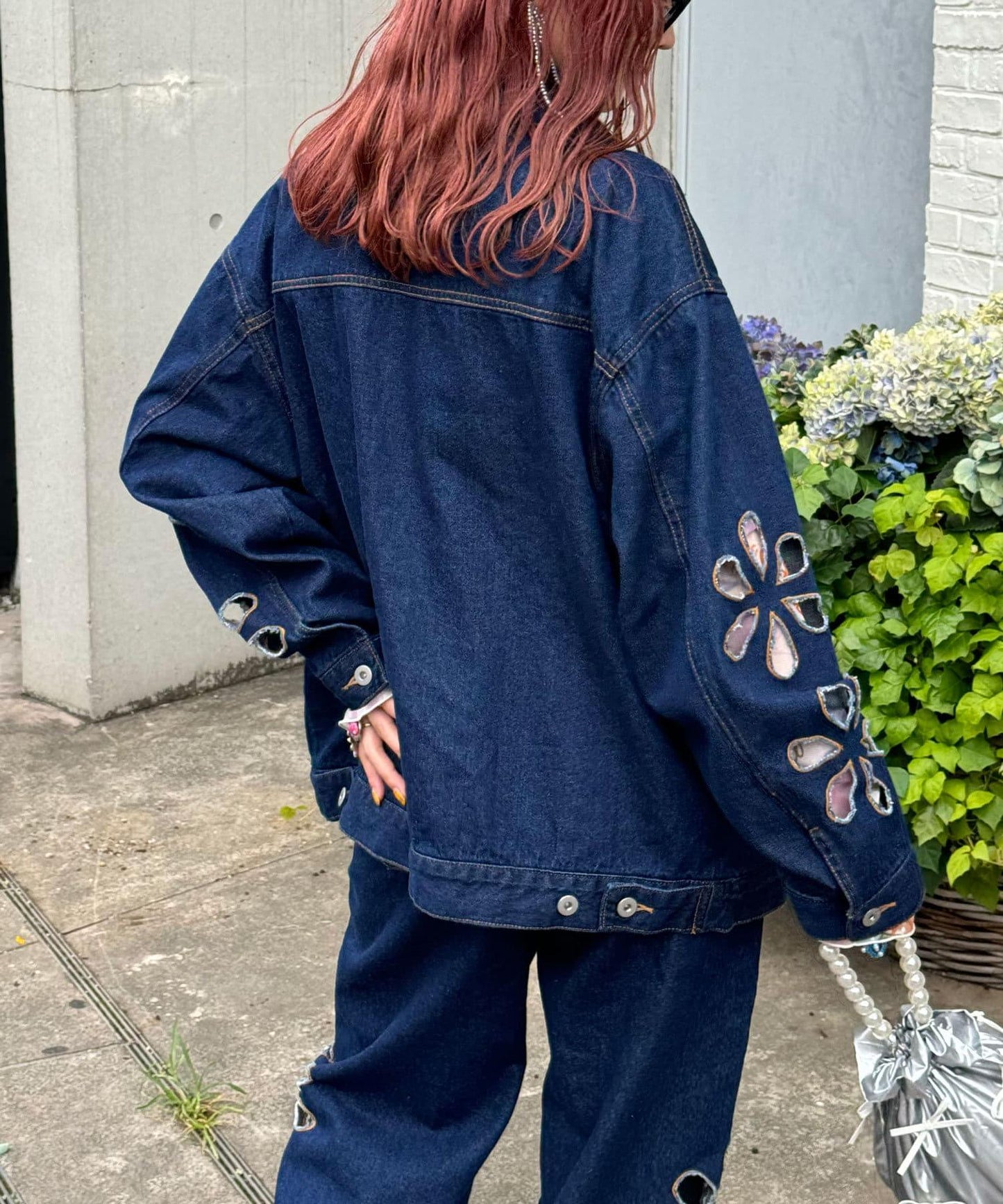 【2024AW】【HELLO.SANFRANCISCO/你好,舊金山】花朵剪裁牛仔夾克
