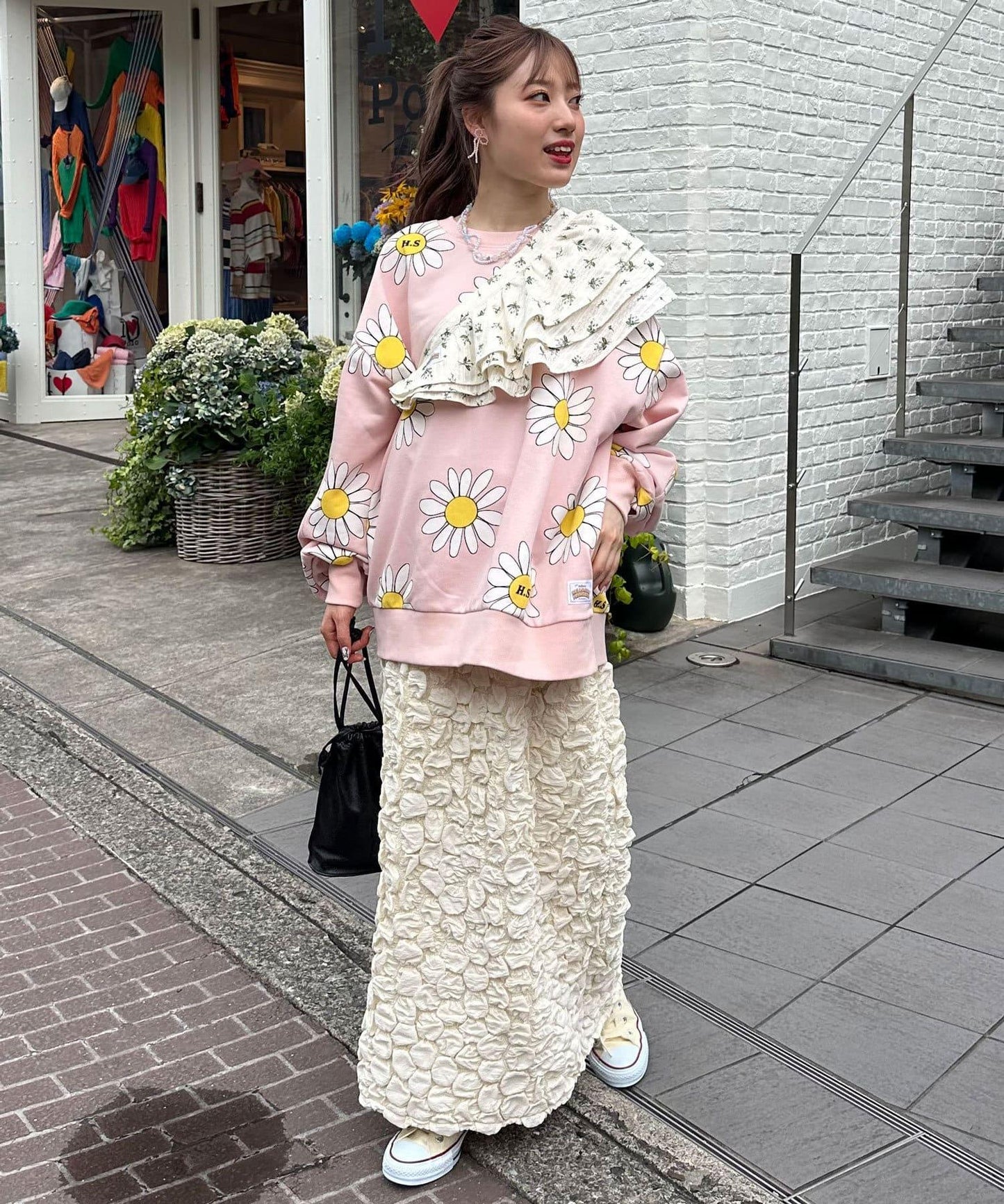 【2024AW】【HELLO.SANFRANCISCO/你好,舊金山】花印多功能荷葉邊腰帶
