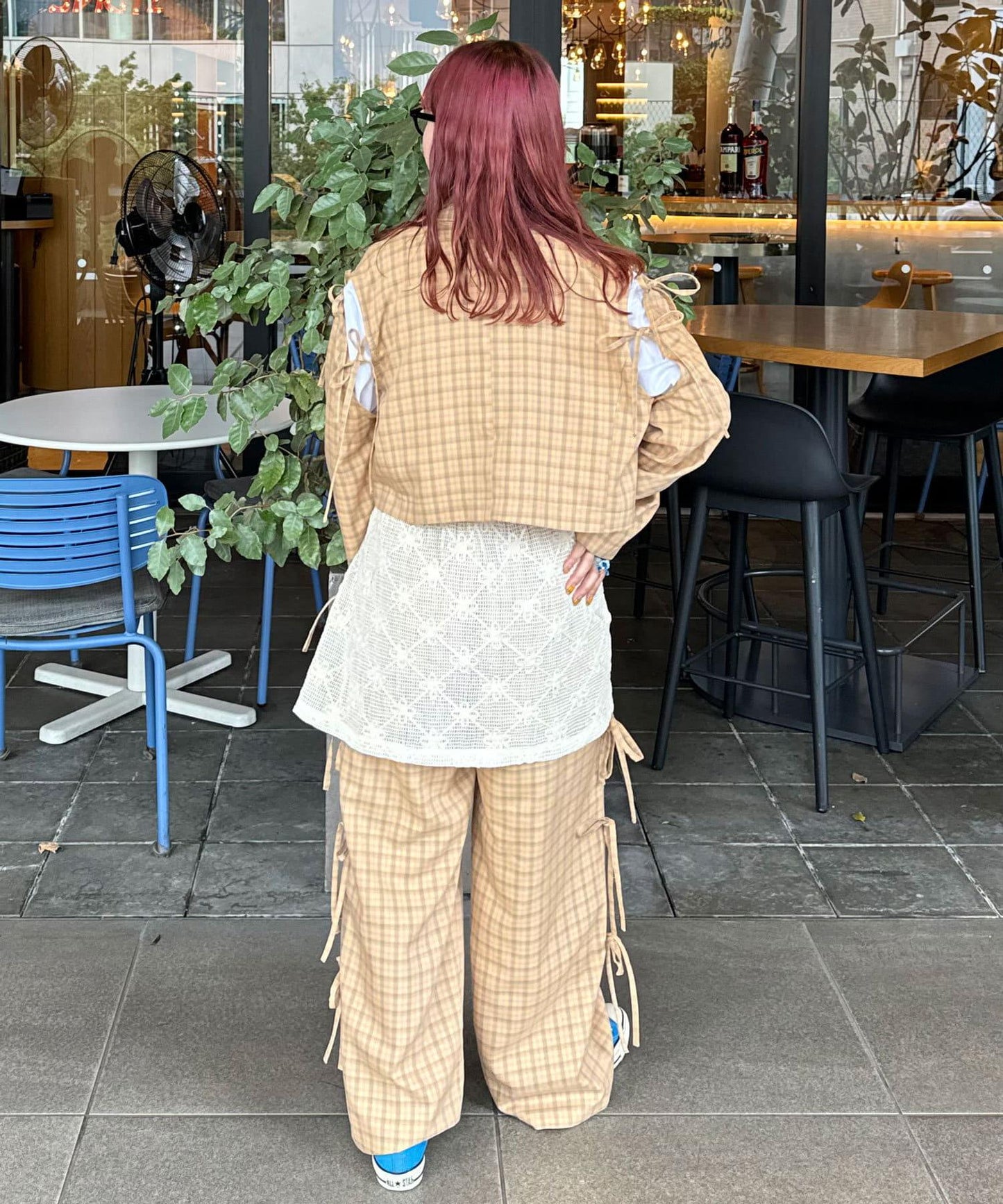 【2024AW】【HELLO.SANFRANCISCO/你好,舊金山】剪裁蝴蝶結格紋夾克