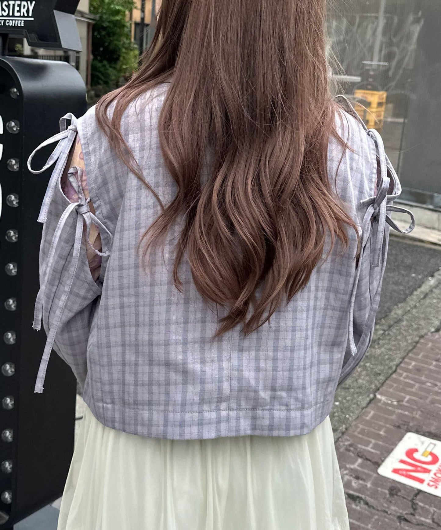 【2024AW】【HELLO.SANFRANCISCO/你好,舊金山】剪裁蝴蝶結格紋夾克
