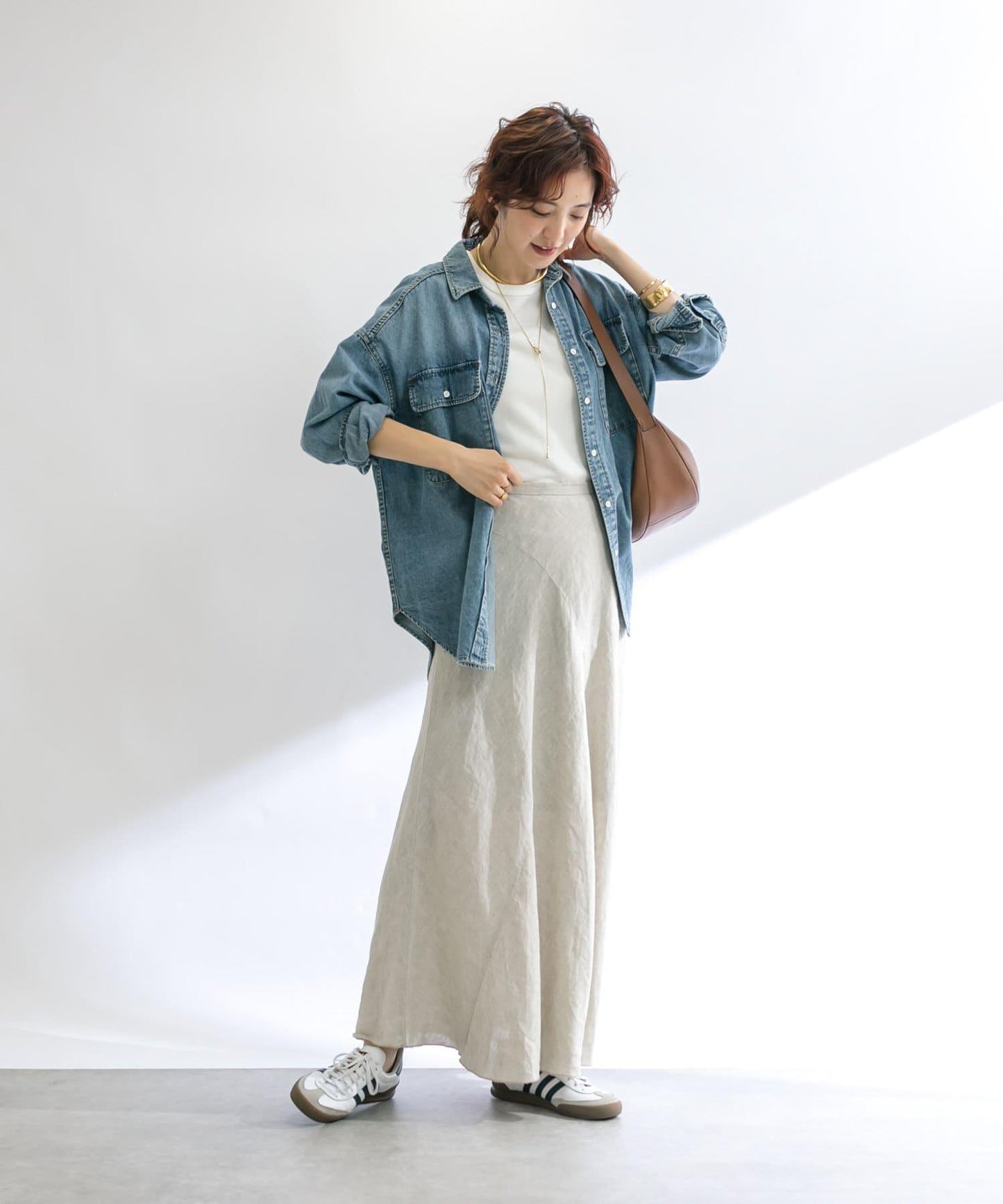 【MONN.:.(蒙)】大號牛仔襯衫
