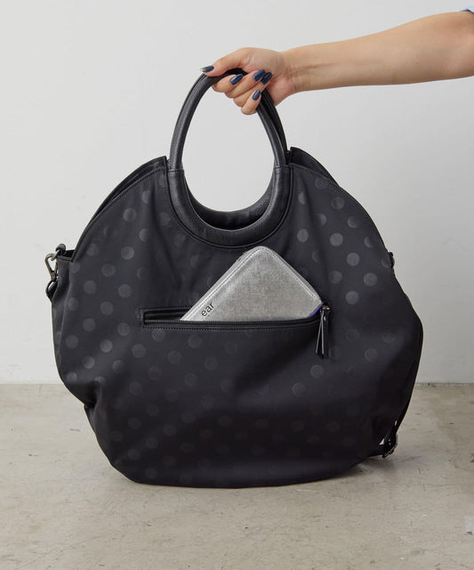 A4尺寸適用/防水/雙肩/點點圖案/復古/復刻 圓形大號手提包