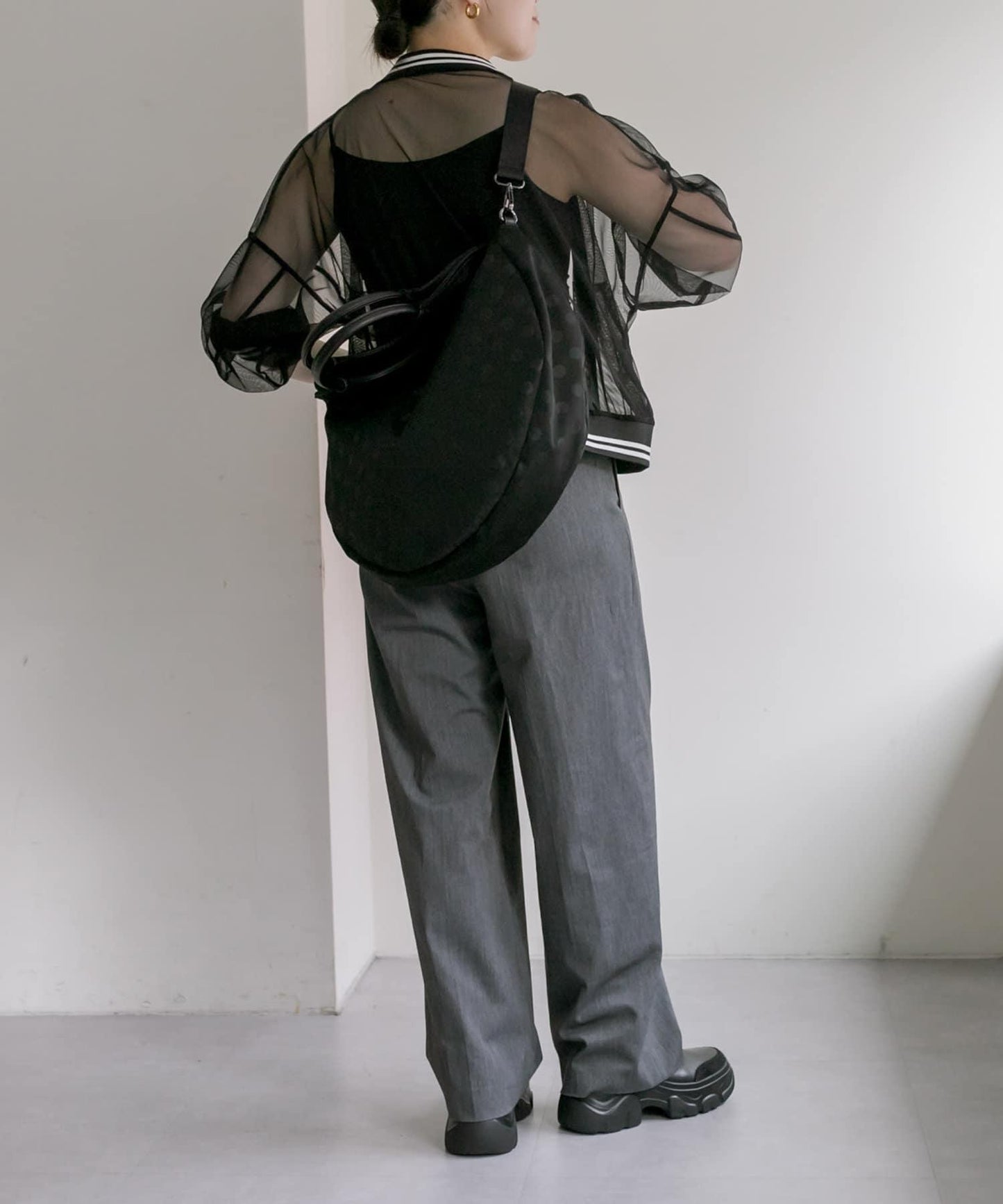 A4尺寸適用/防水/雙肩/點點圖案/復古/復刻 圓形大號手提包