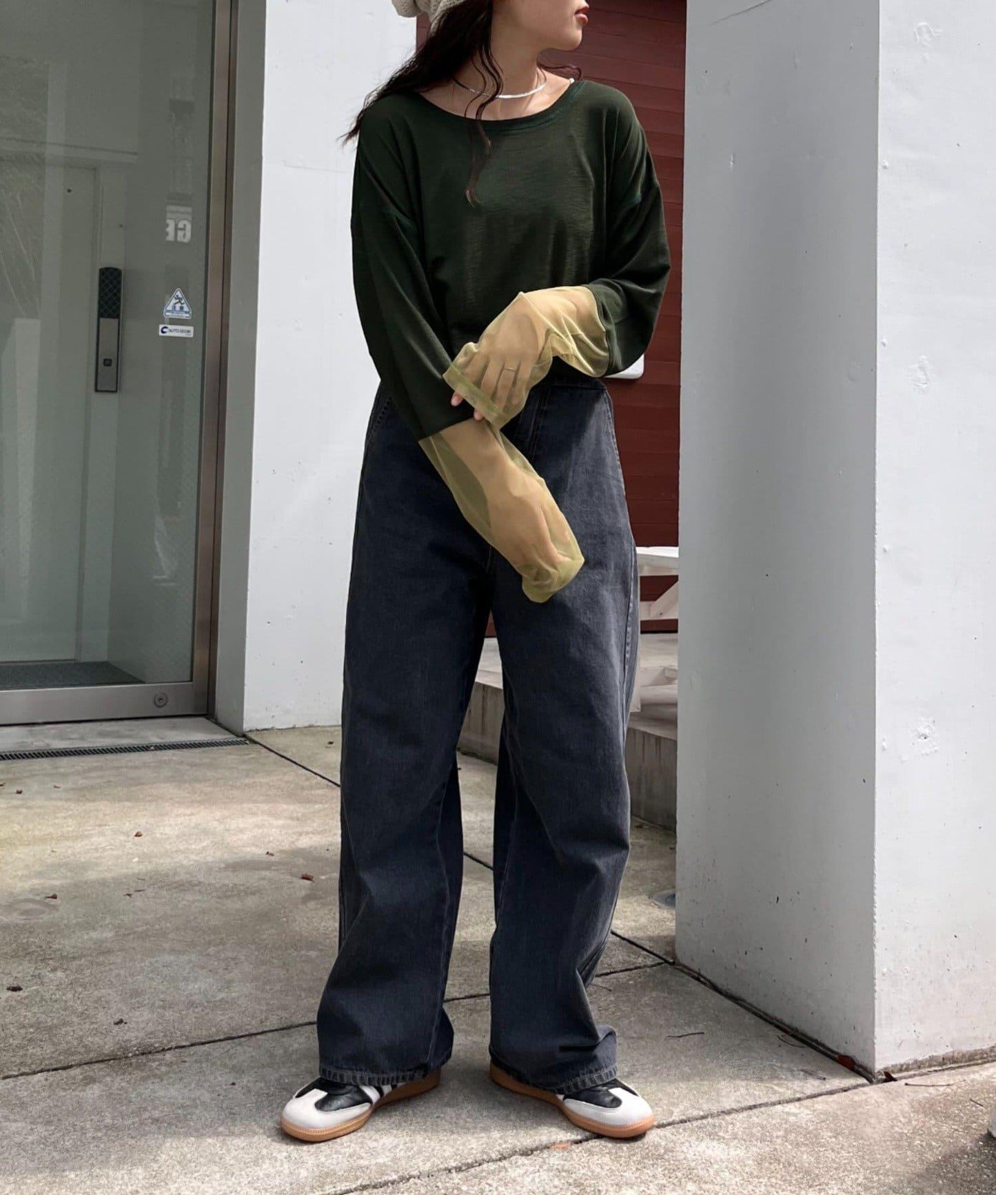 袖子切換透明混搭T恤
