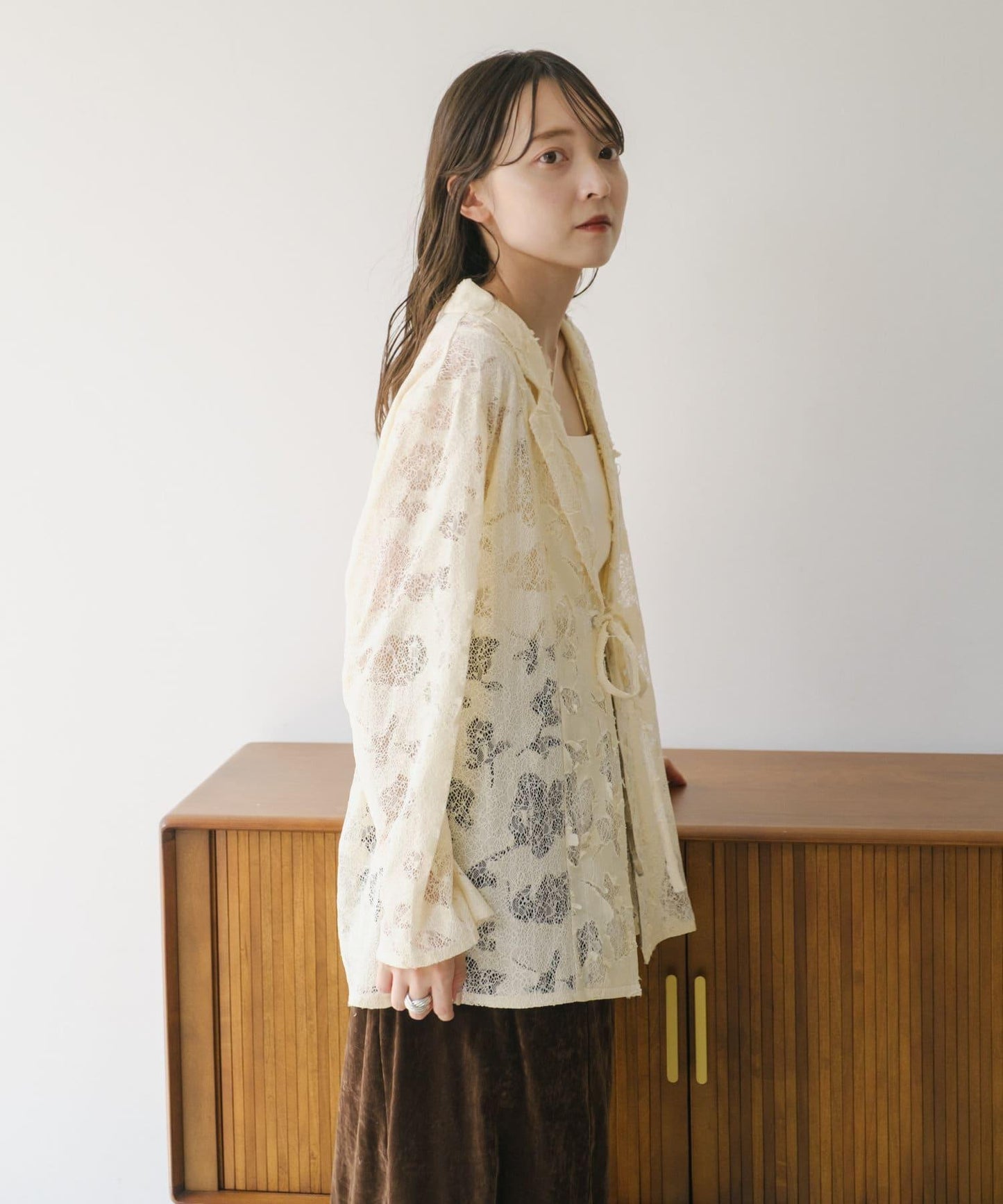 【2024AW】可逆拼接蕾絲夾克