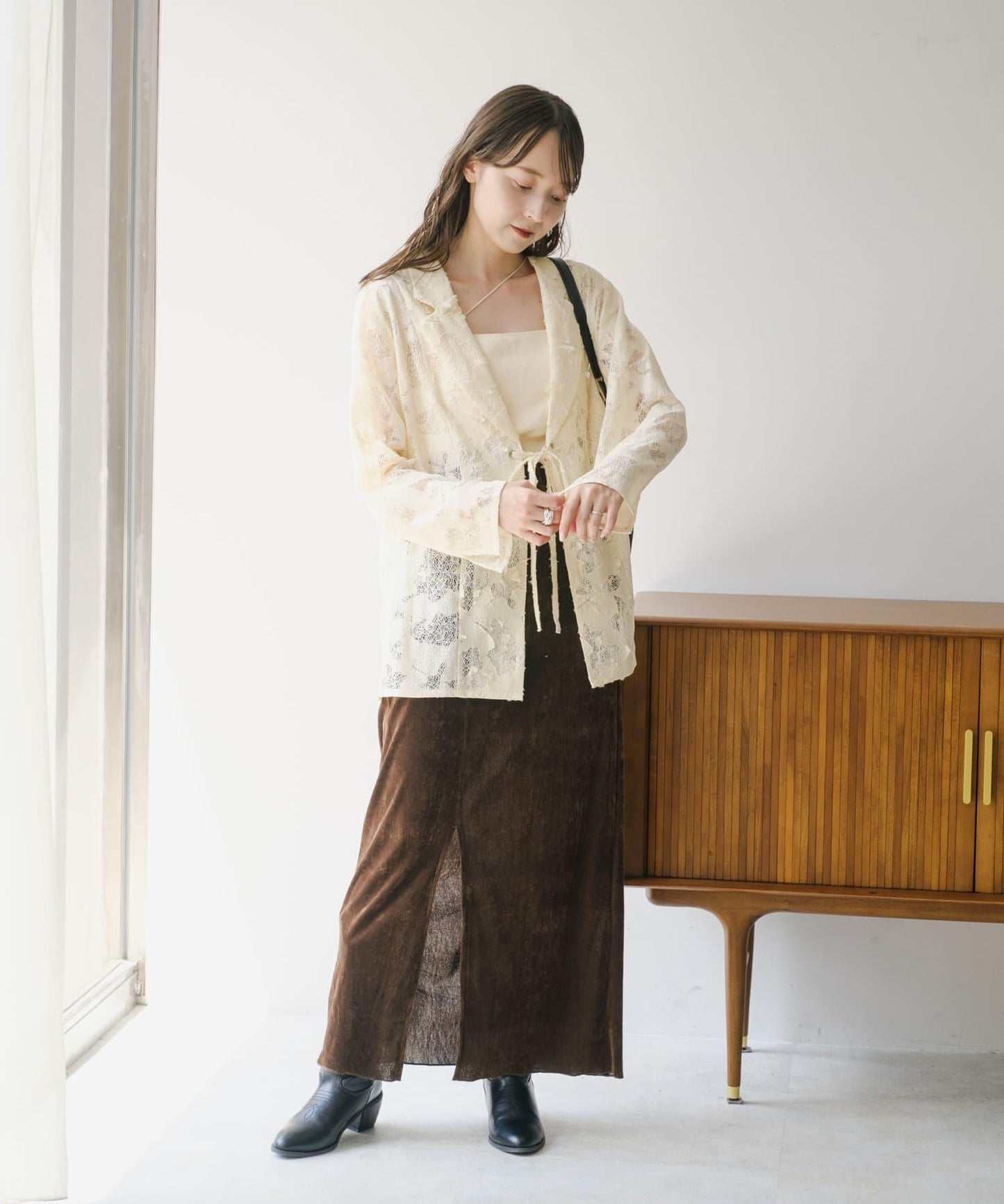 【2024AW】可逆拼接蕾絲夾克