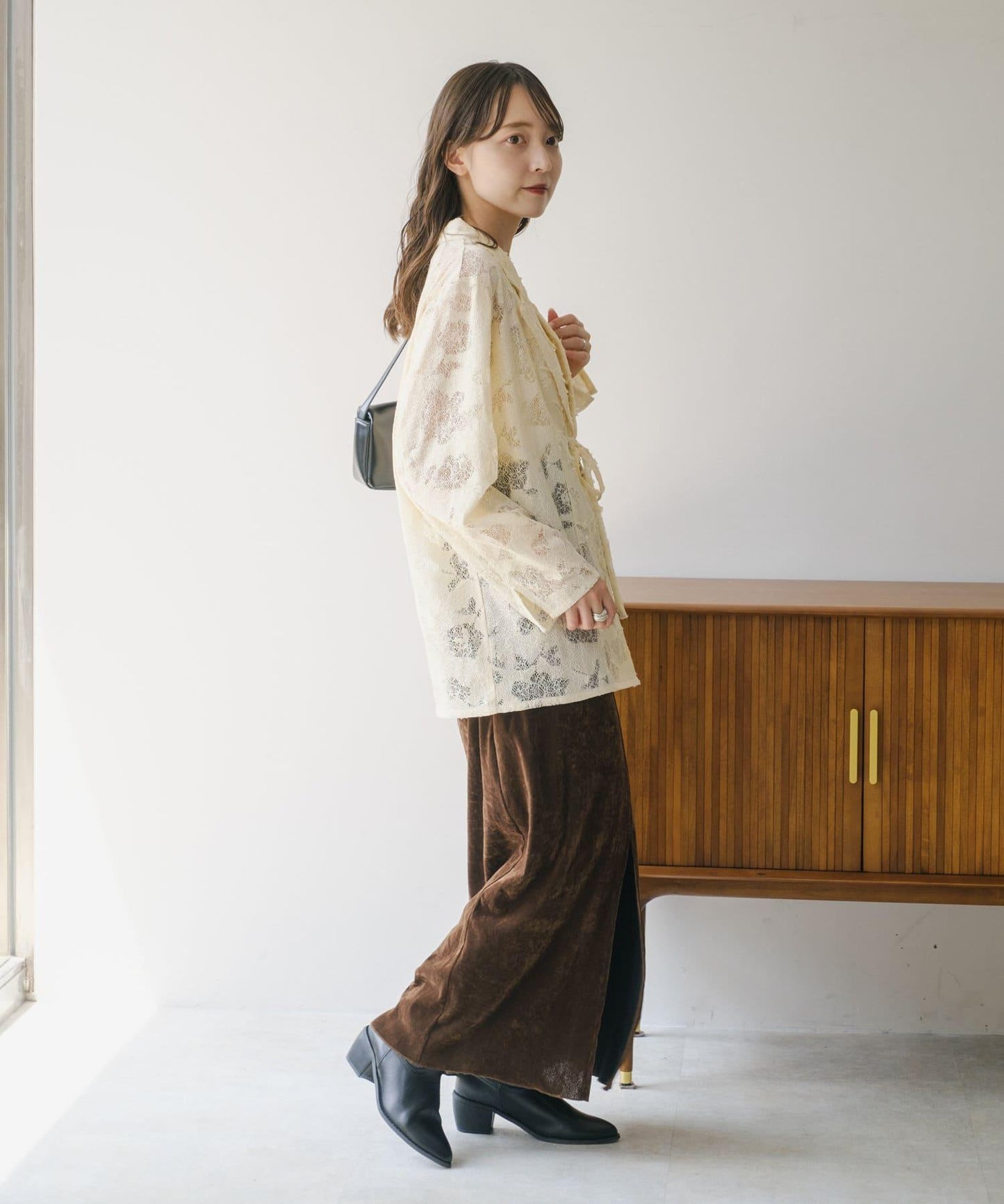 【2024AW】可逆拼接蕾絲夾克