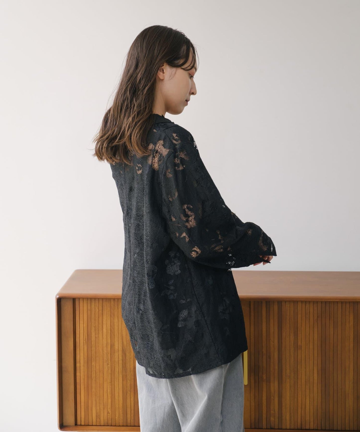 【2024AW】可逆拼接蕾絲夾克