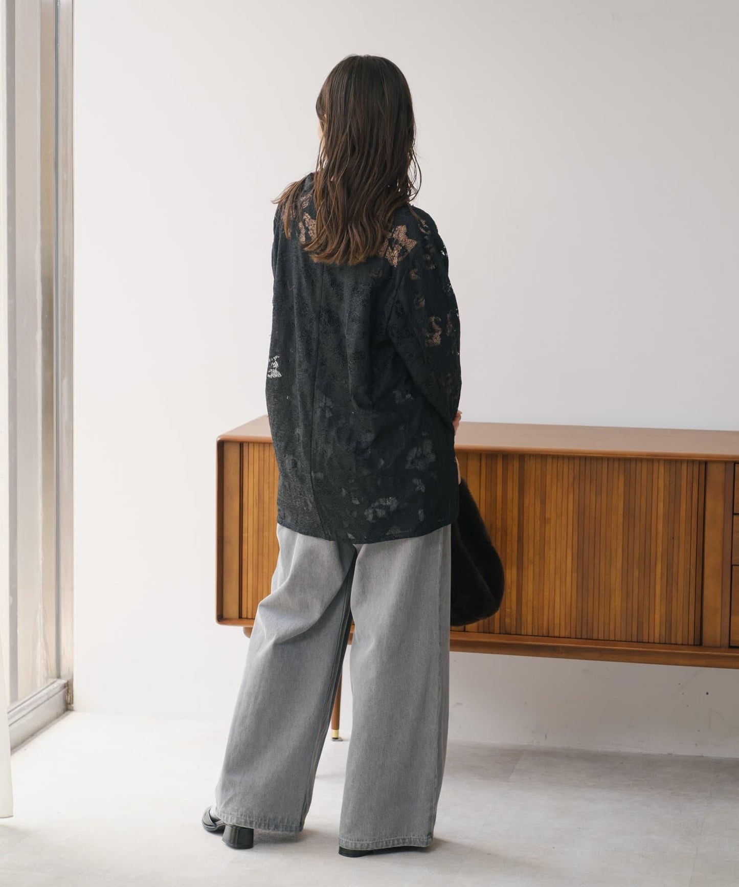 【2024AW】可逆拼接蕾絲夾克