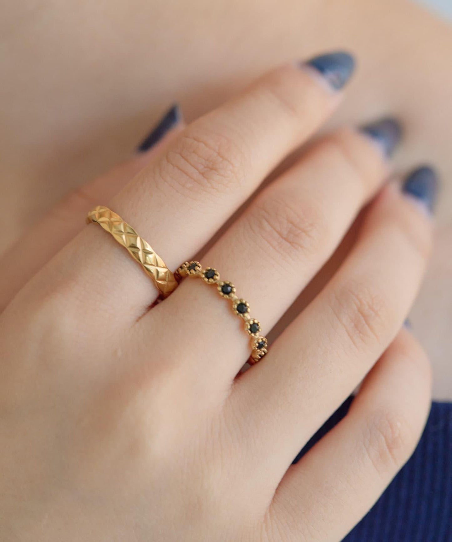 14號・15號/2點套裝/金屬過敏適用/不鏽鋼 女士套環