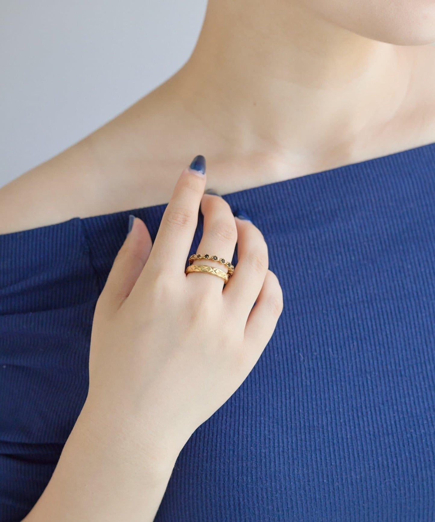 14號・15號/2點套裝/金屬過敏適用/不鏽鋼 女士套環