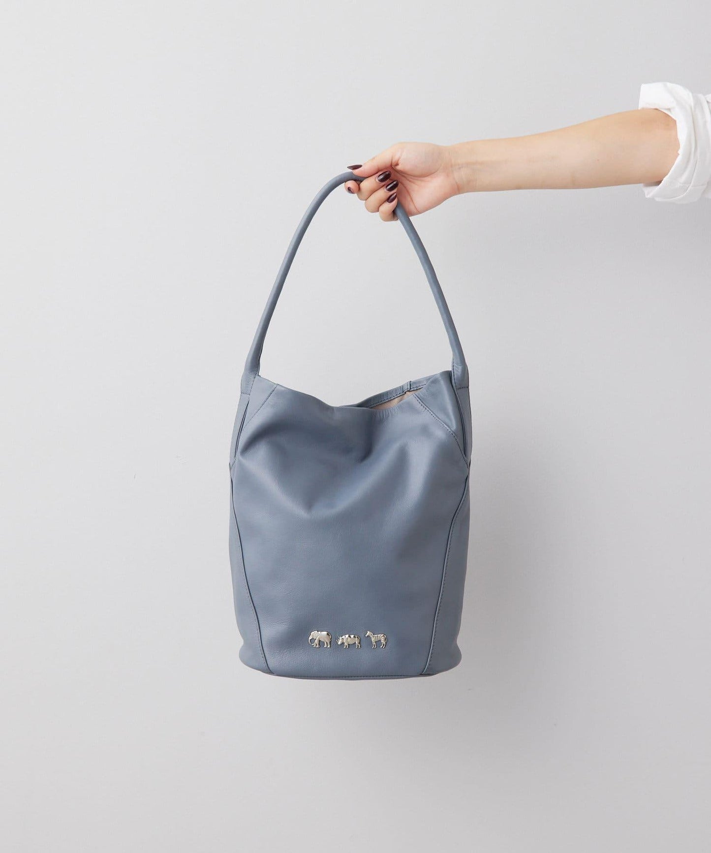 《顏色/真皮/動物圖案/大象/犀牛/斑馬》動物圖案桶包