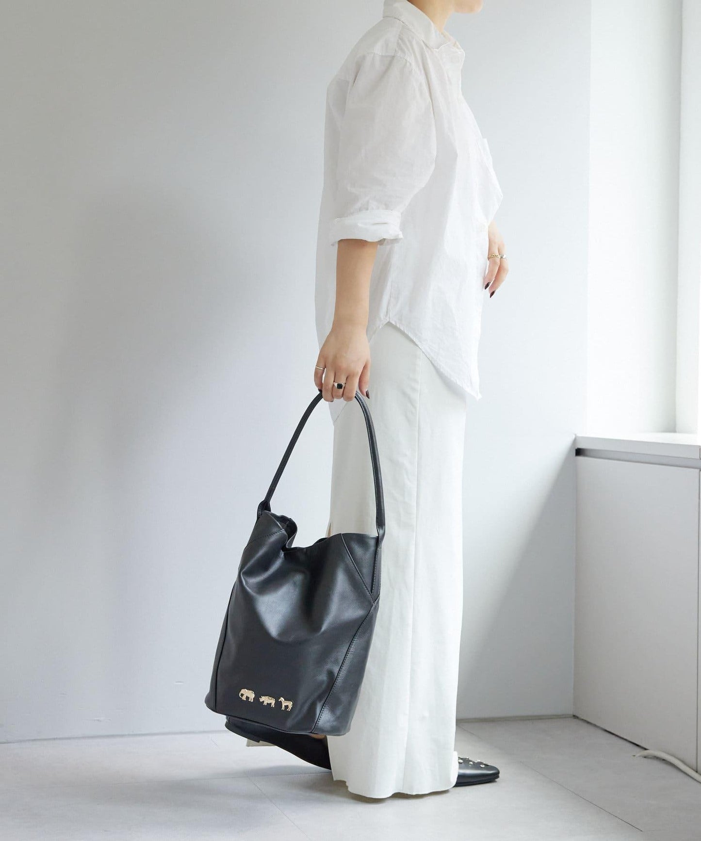 《顏色/真皮/動物圖案/大象/犀牛/斑馬》動物圖案桶包