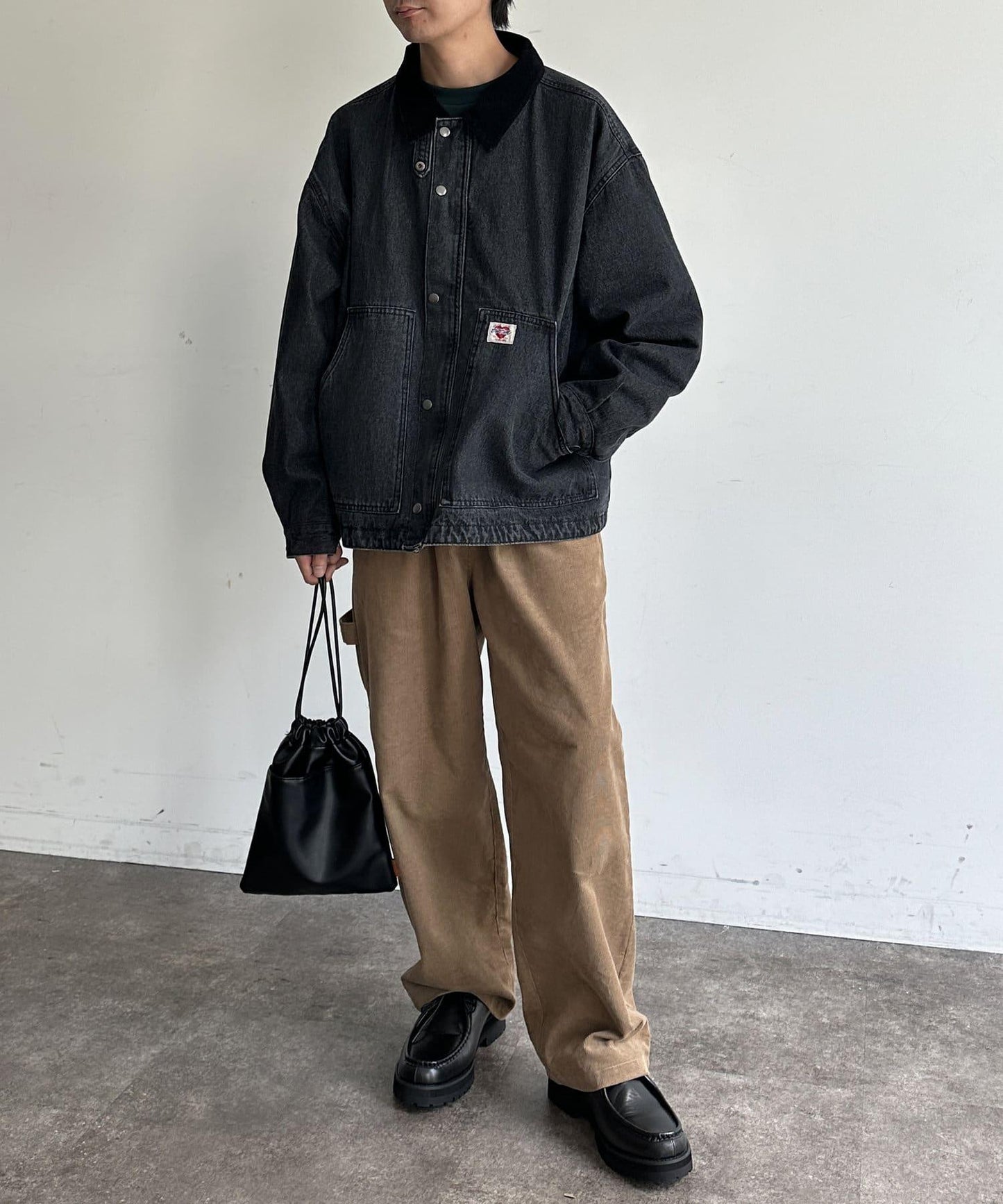 領口粗棉工裝夾克