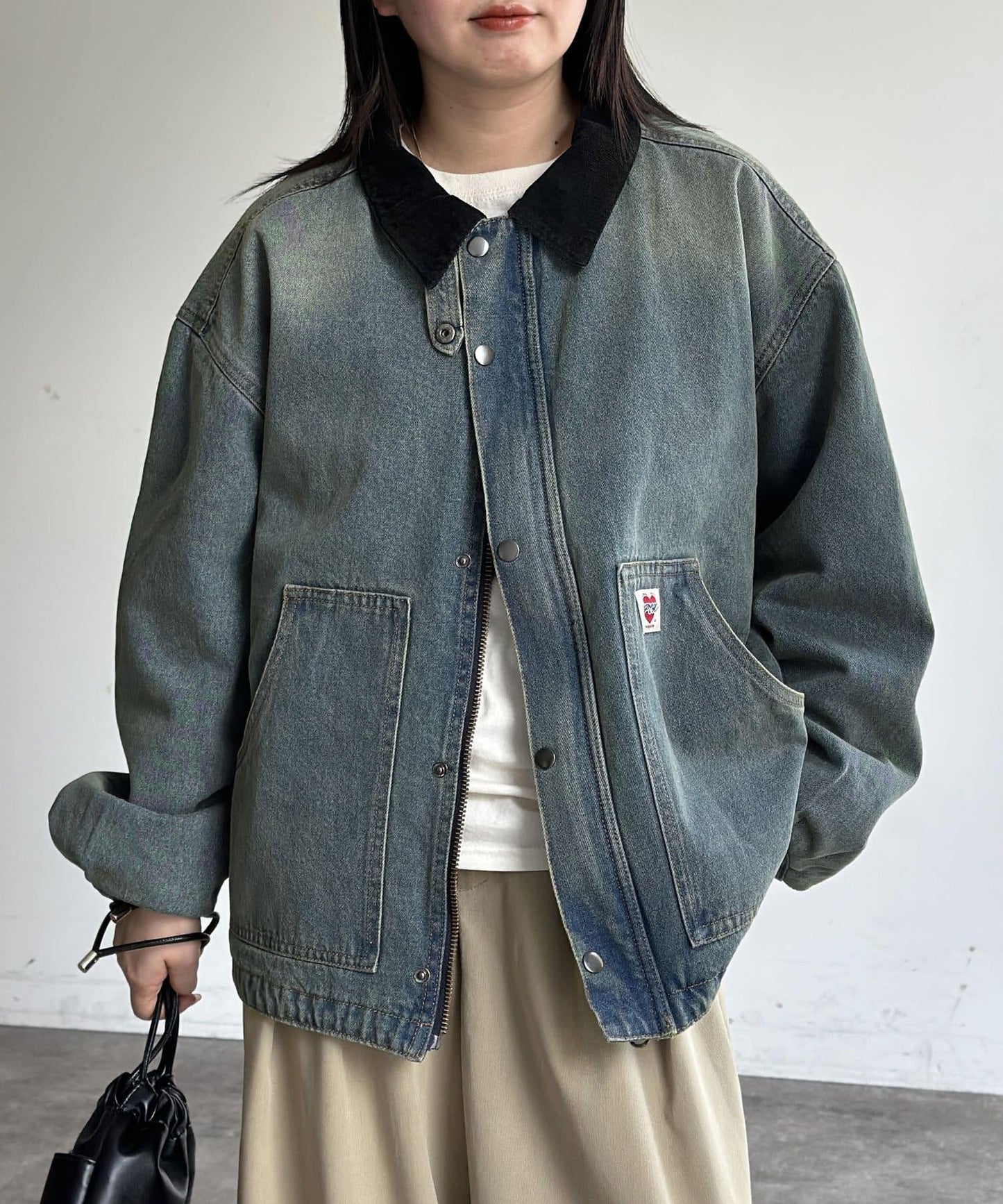 領口粗棉工裝夾克