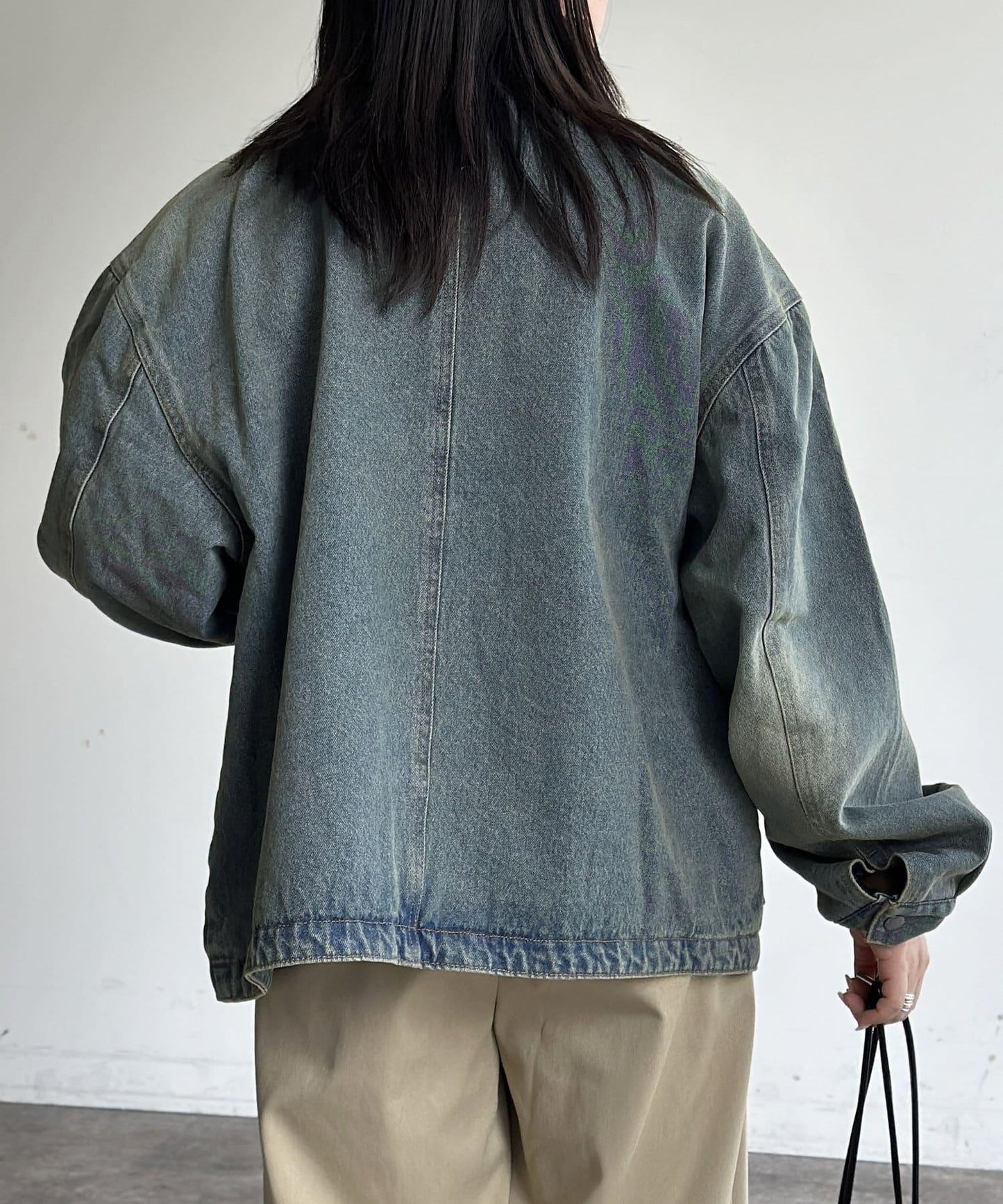 領口粗棉工裝夾克