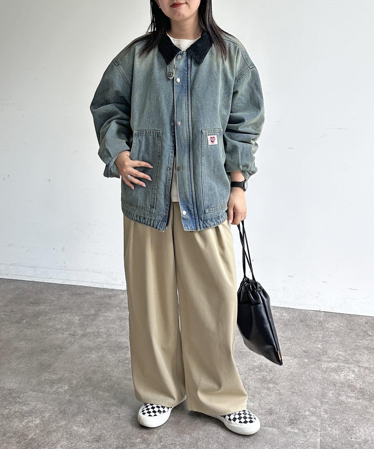 領口粗棉工裝夾克