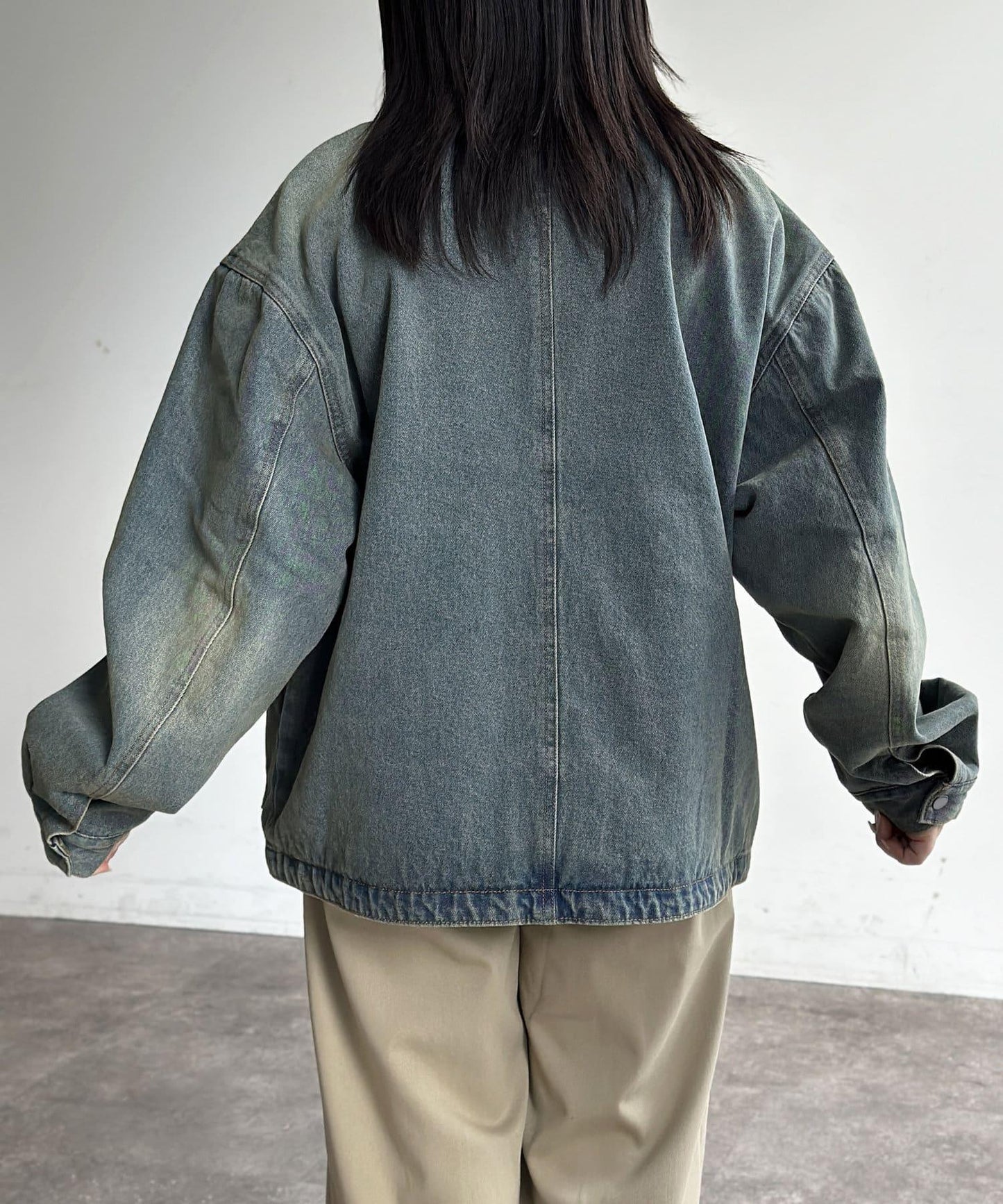 領口粗棉工裝夾克