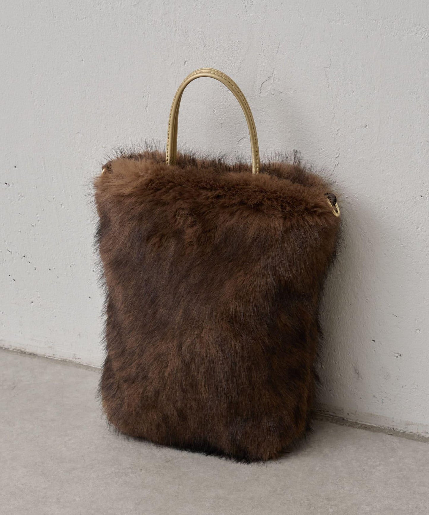 人造毛雙肩手提袋