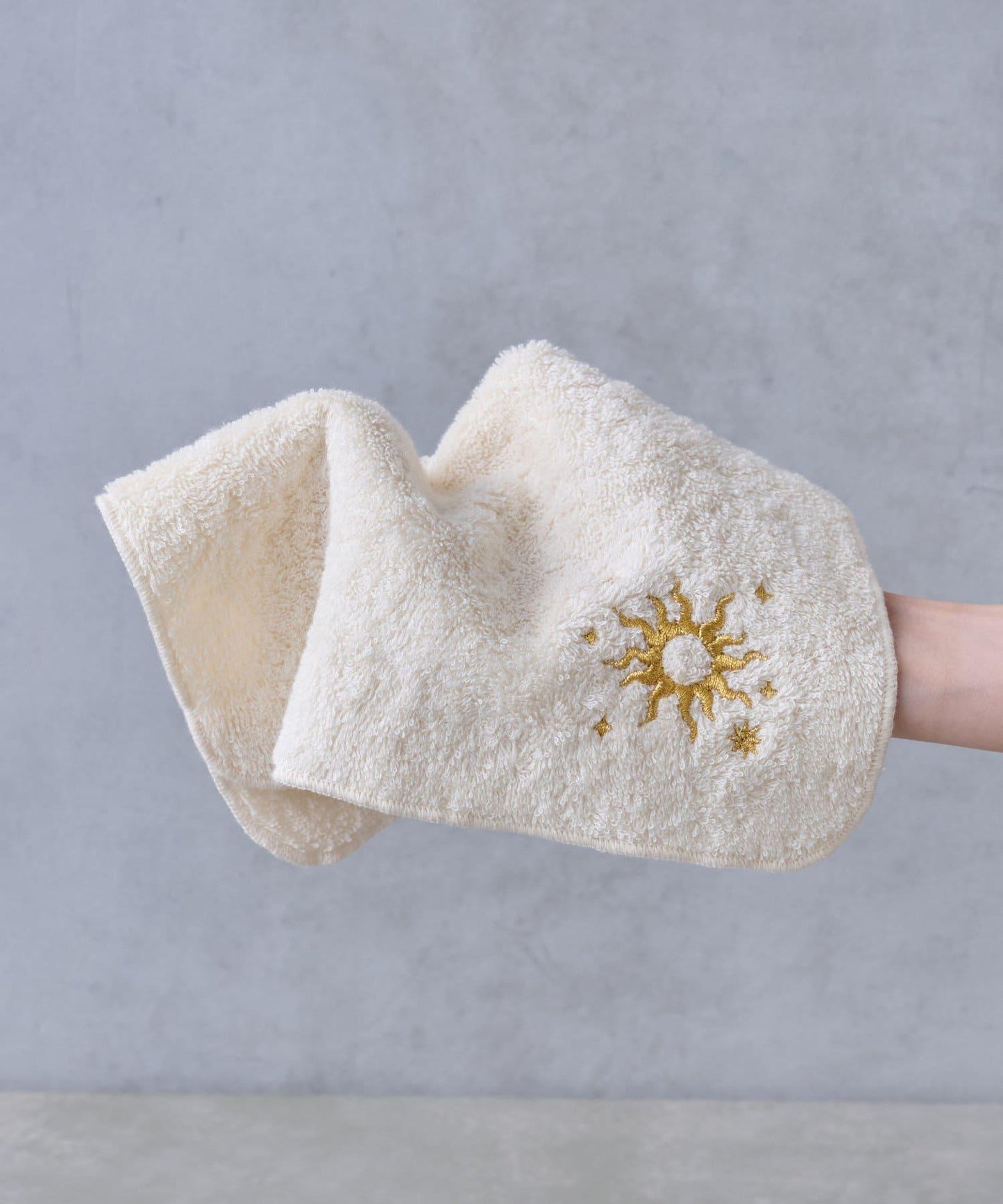 太陽和月亮 刺繡毛巾手帕