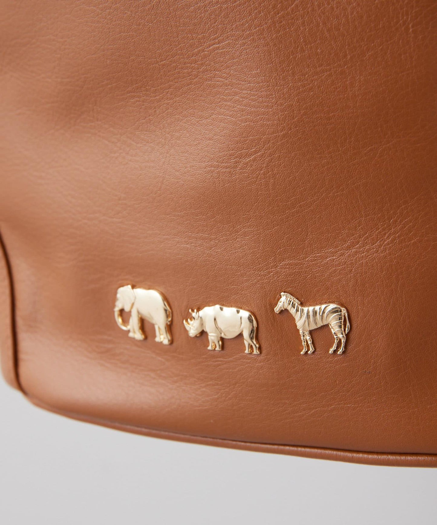 《顏色/真皮/動物圖案/大象/犀牛/斑馬》動物圖案桶包