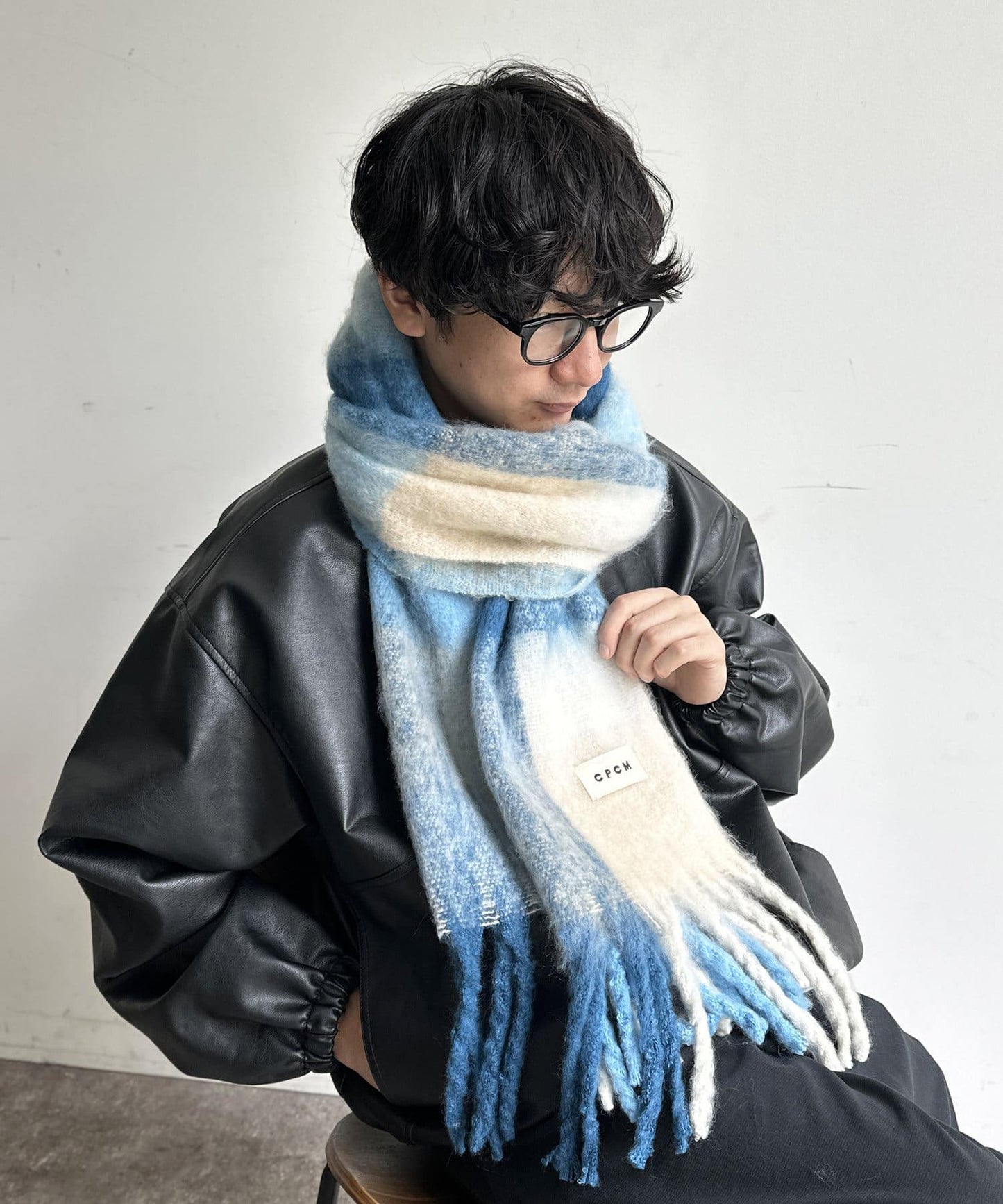 厚重格紋圍巾