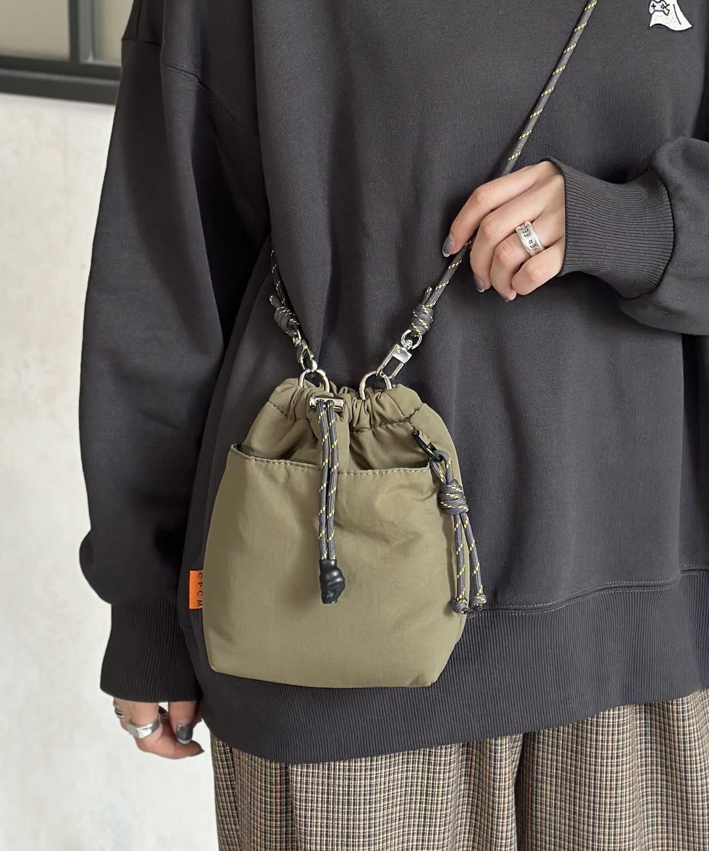 尼龍網格帆布迷你單肩包