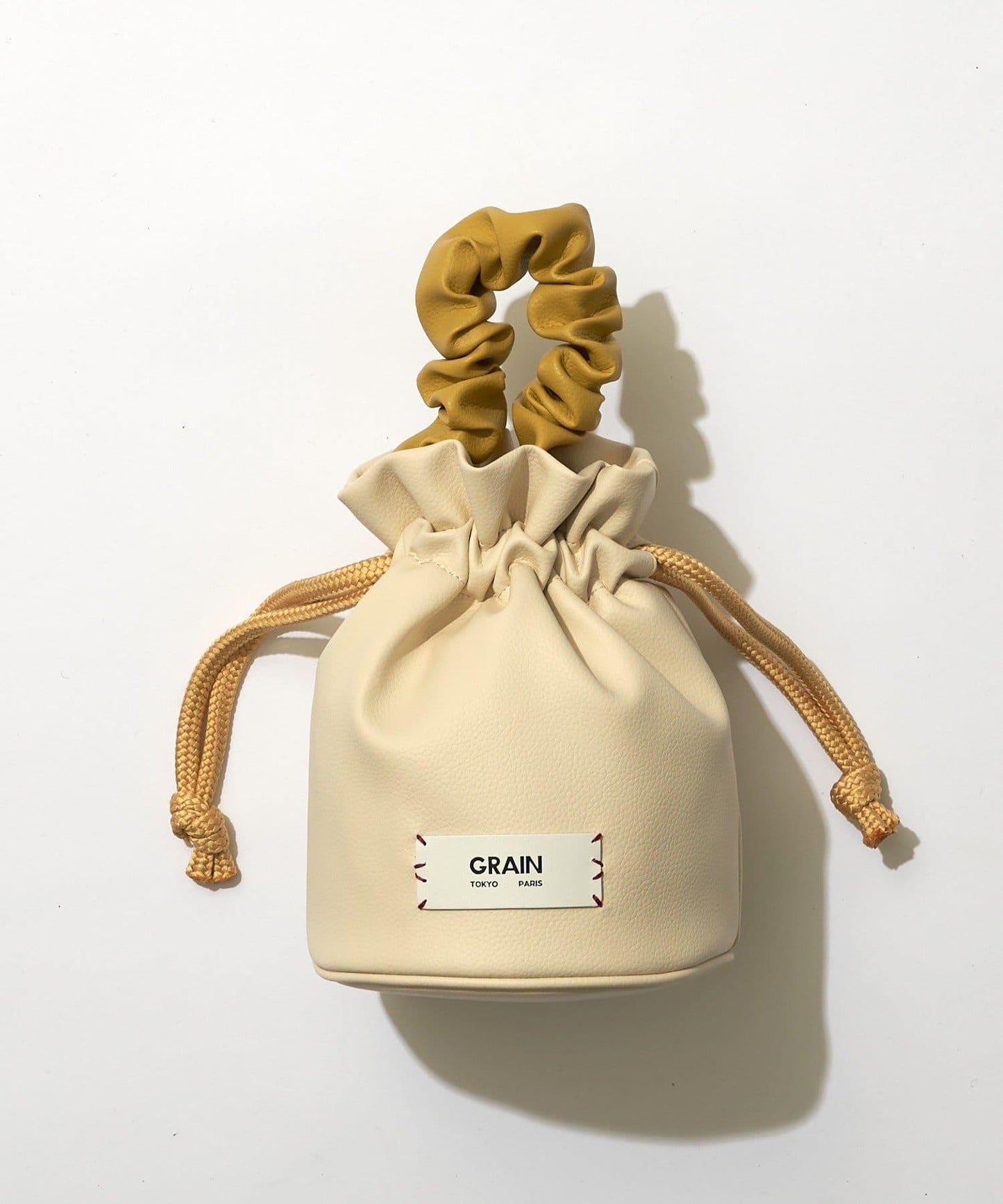 【GRAIN/穀物】褶皺手柄束口圓形包包 #Loon