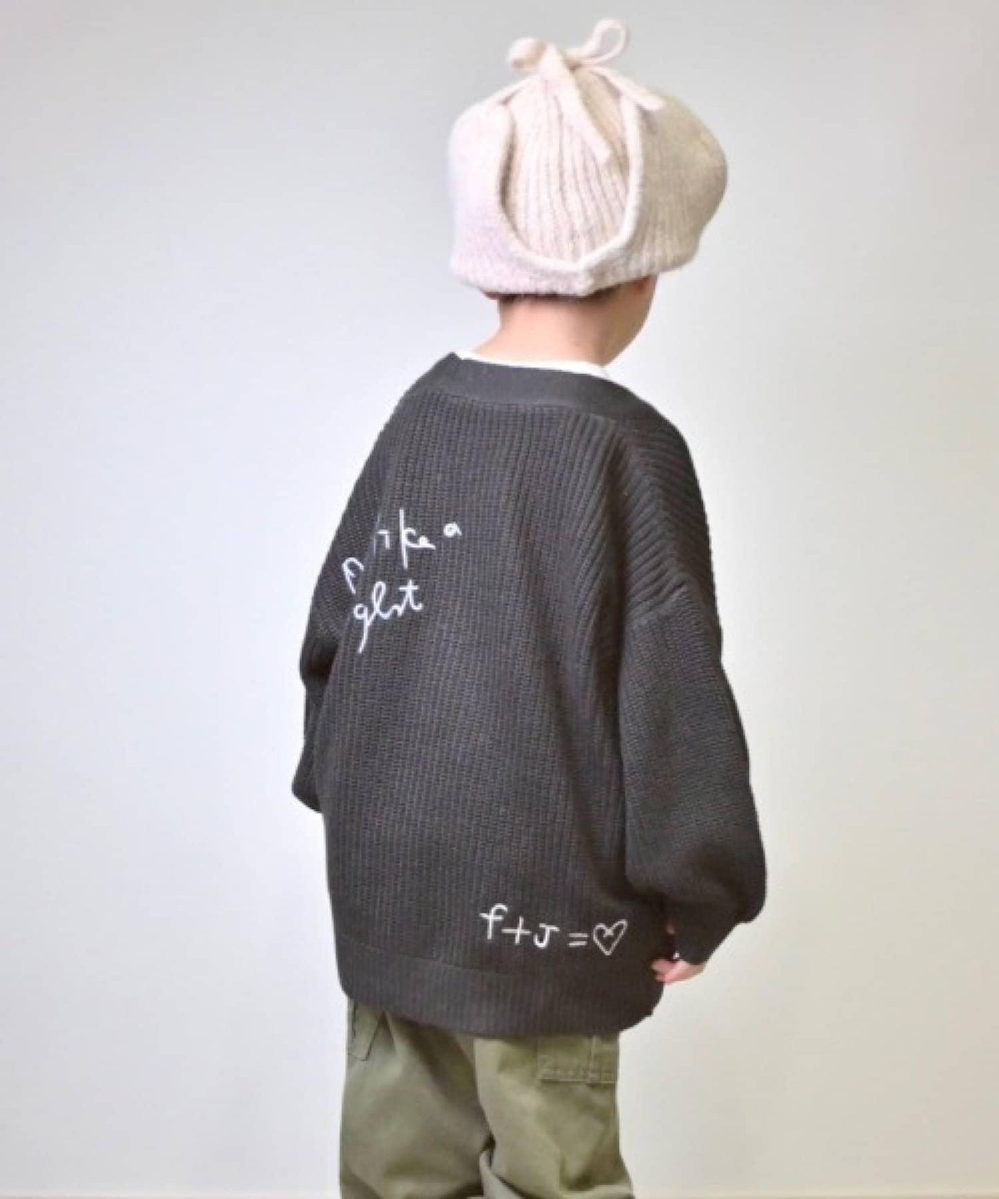 【兒童】點綴刺繡針織開衫