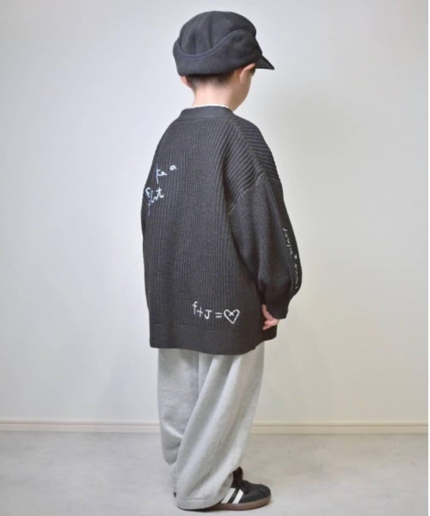 【兒童】點綴刺繡針織開衫