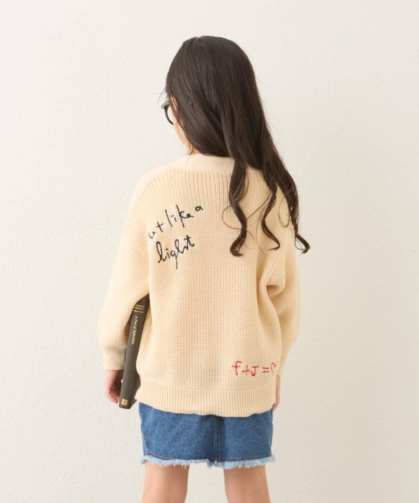 【兒童】點綴刺繡針織開衫