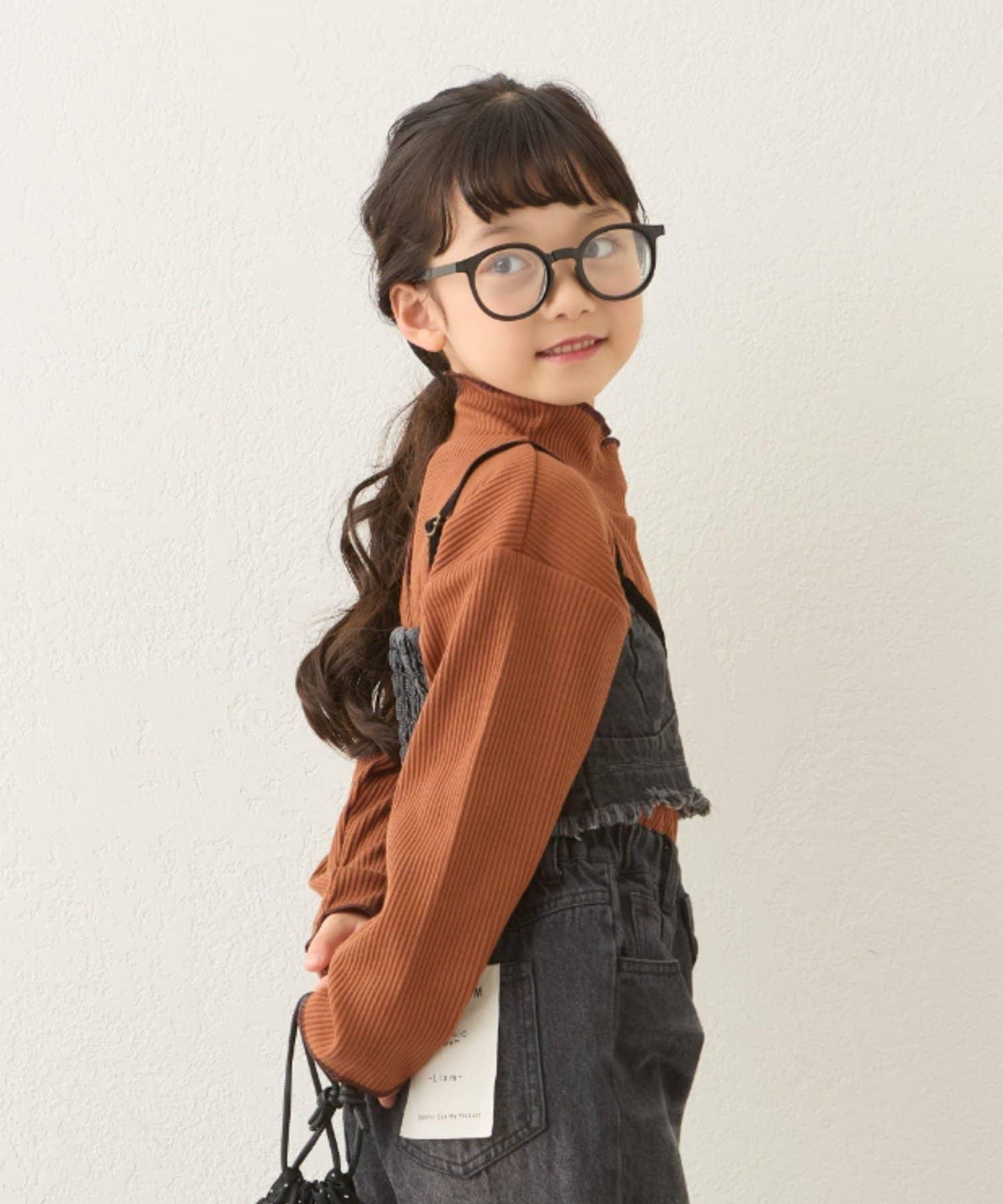 【兒童】配色條紋針織高領衫