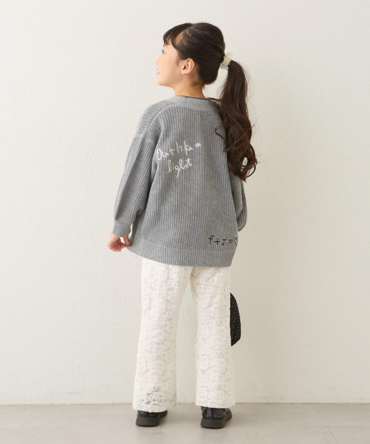 【兒童】點綴刺繡針織開衫