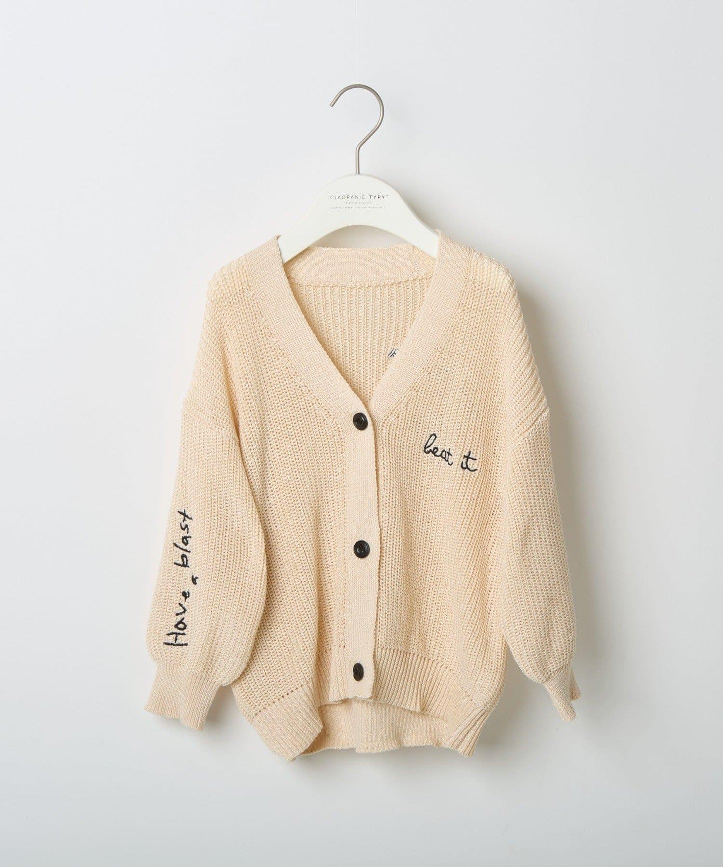 【兒童】點綴刺繡針織開衫