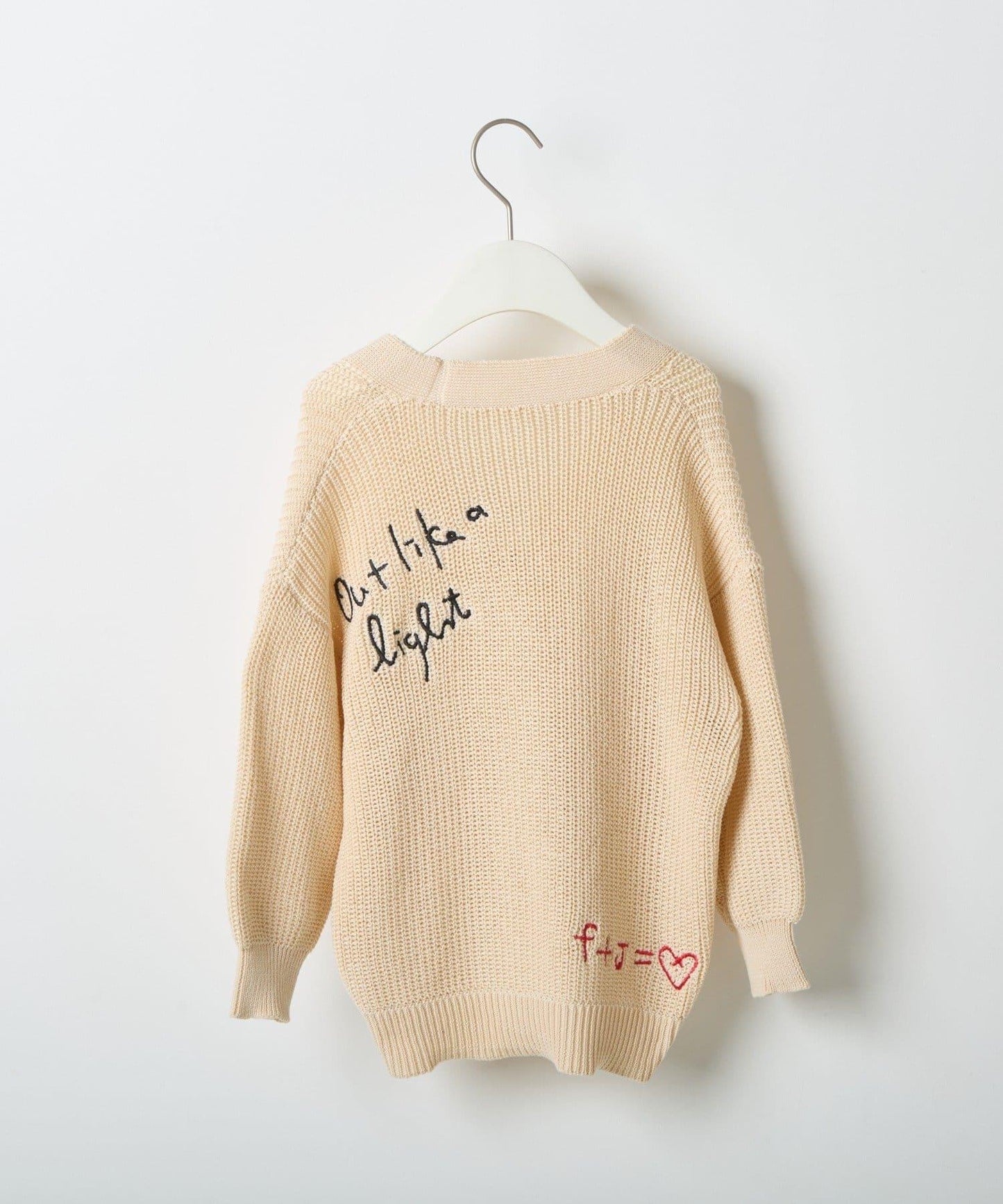 【兒童】點綴刺繡針織開衫