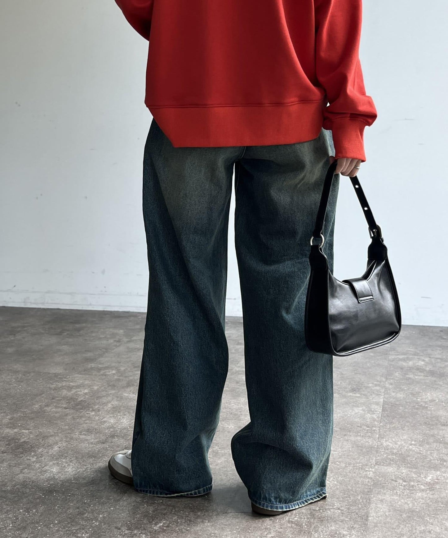 高腰直筒牛仔褲