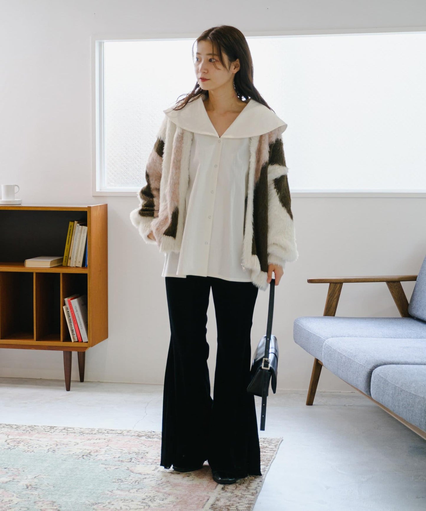 大號彩色長款襯衫
