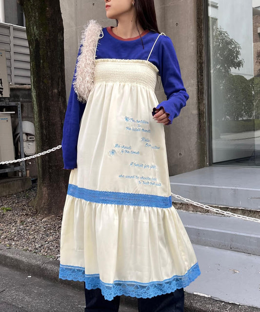 【HELLO.SANFRANCISCO】2WAY緞面刺繡蕾絲裙