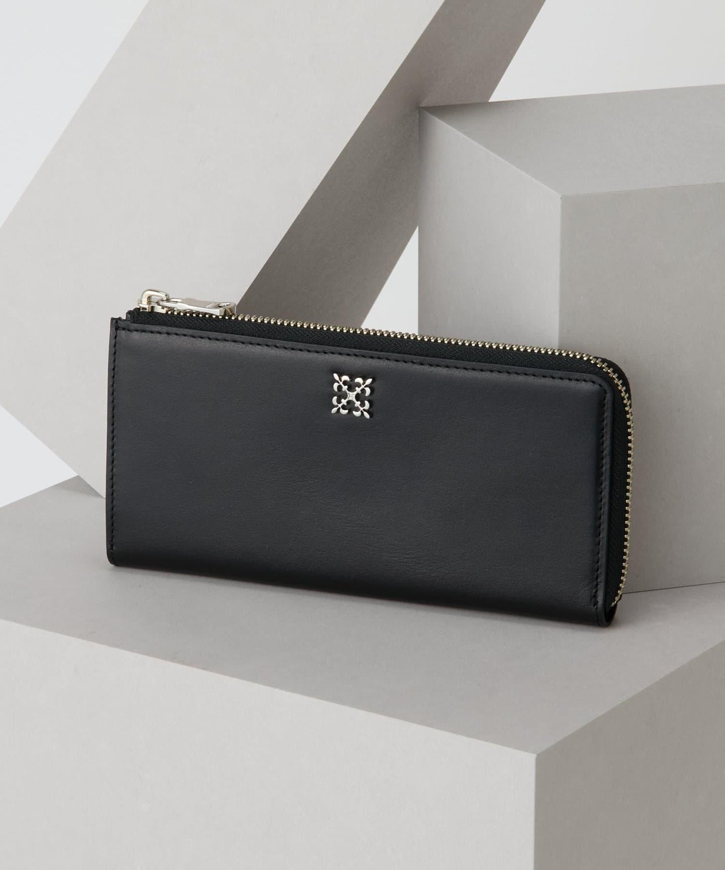 迷你單色印花長款錢包