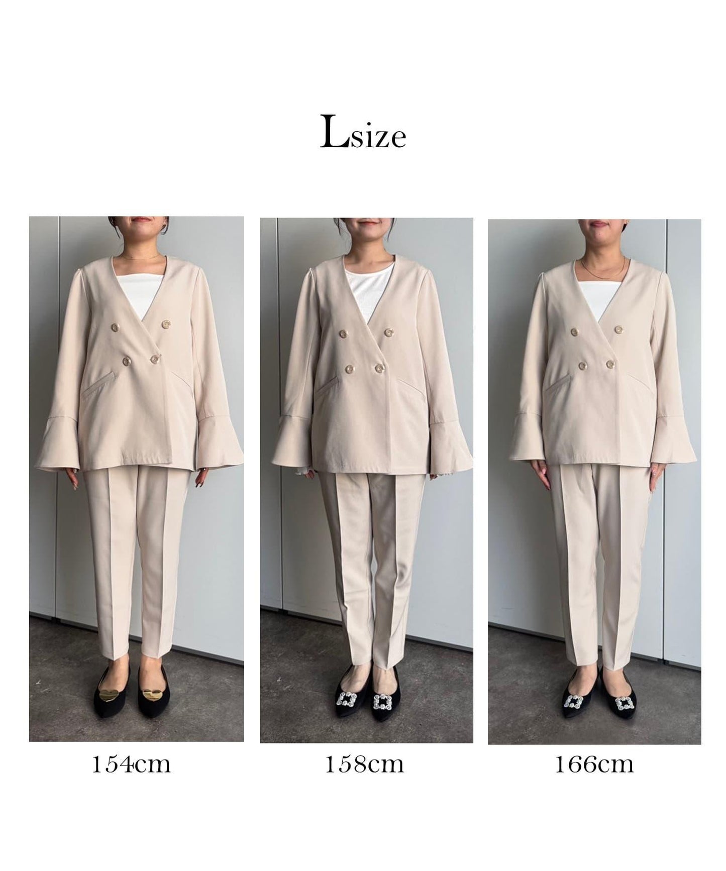 【媽媽監修!禮服單品】雙排扣喇叭袖V領夾克