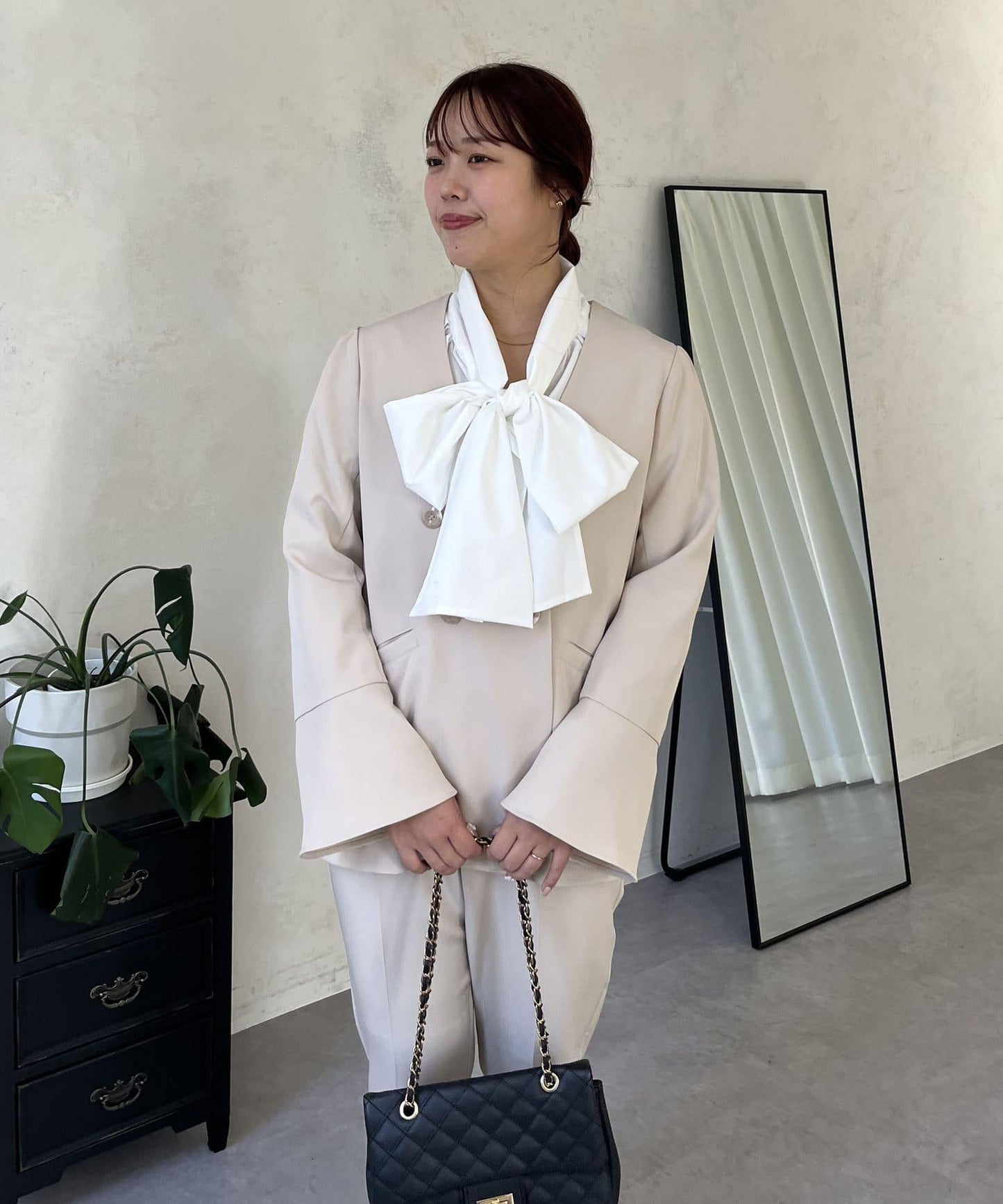 【媽媽監修!禮服單品】雙排扣喇叭袖V領夾克