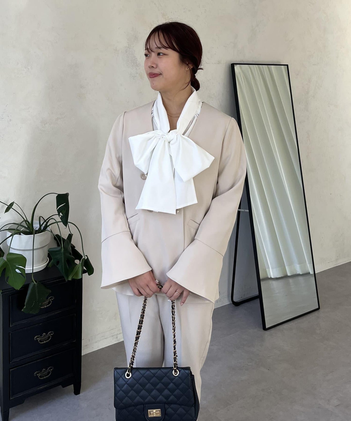 【媽媽監修!禮服單品】雙排扣喇叭袖V領夾克