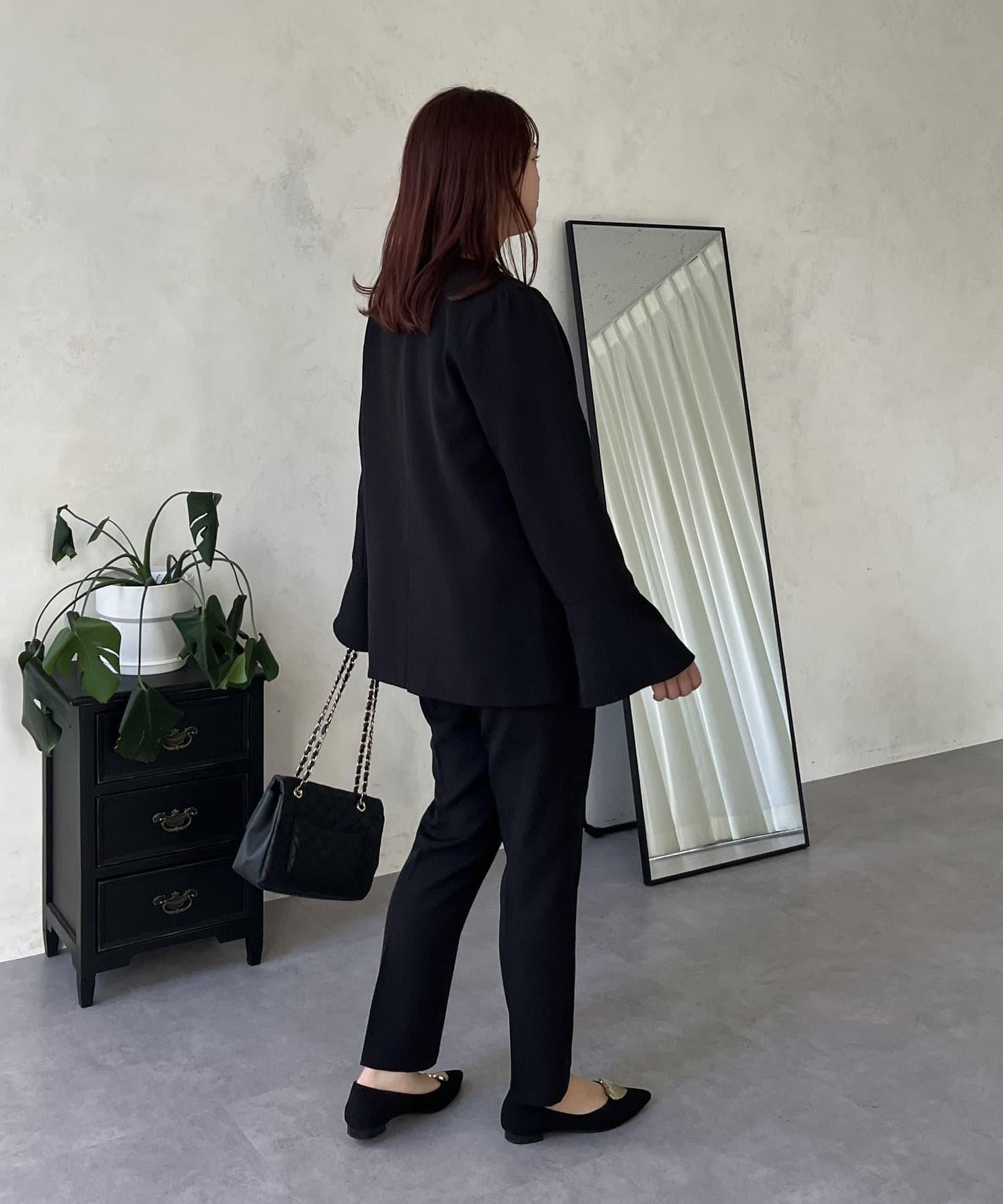 【媽媽監修!禮服單品】雙排扣喇叭袖V領夾克